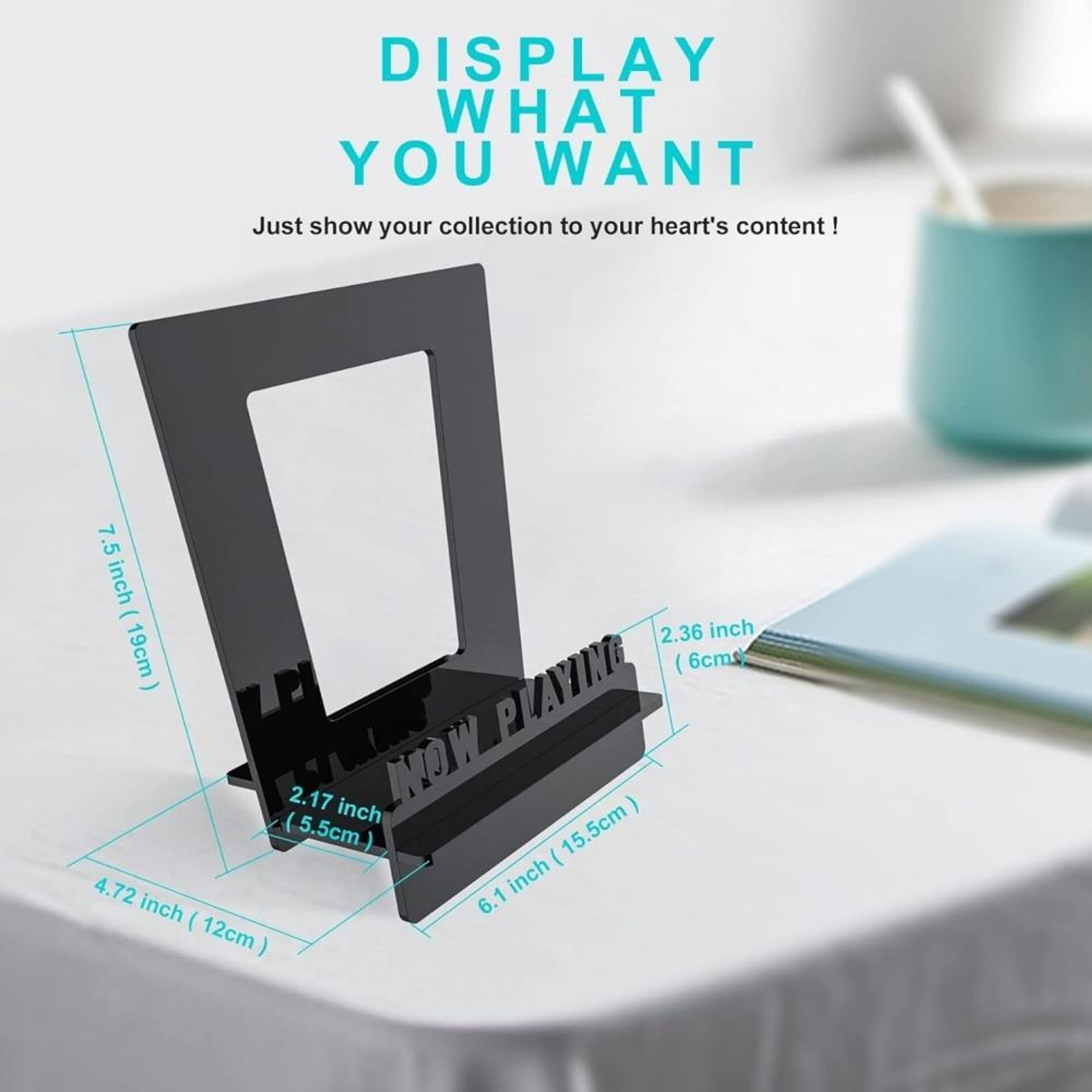 Premium Vinyl Record Display Stand Acrylic Book  Magazine Organizer Rack 1