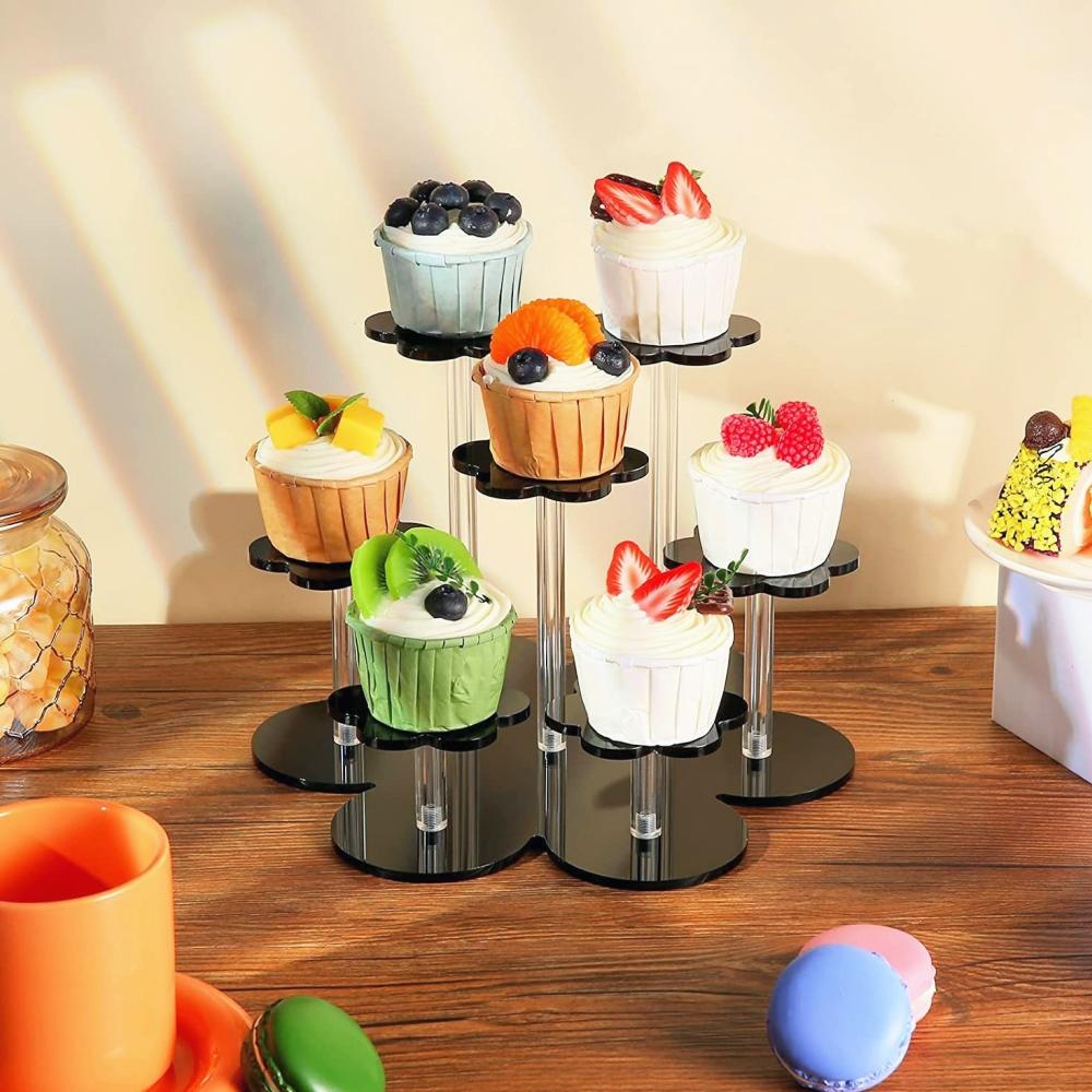 Clear Acrylic Display Stand For Figures Cupcakes  Cosmetics Organizer Shelf 1