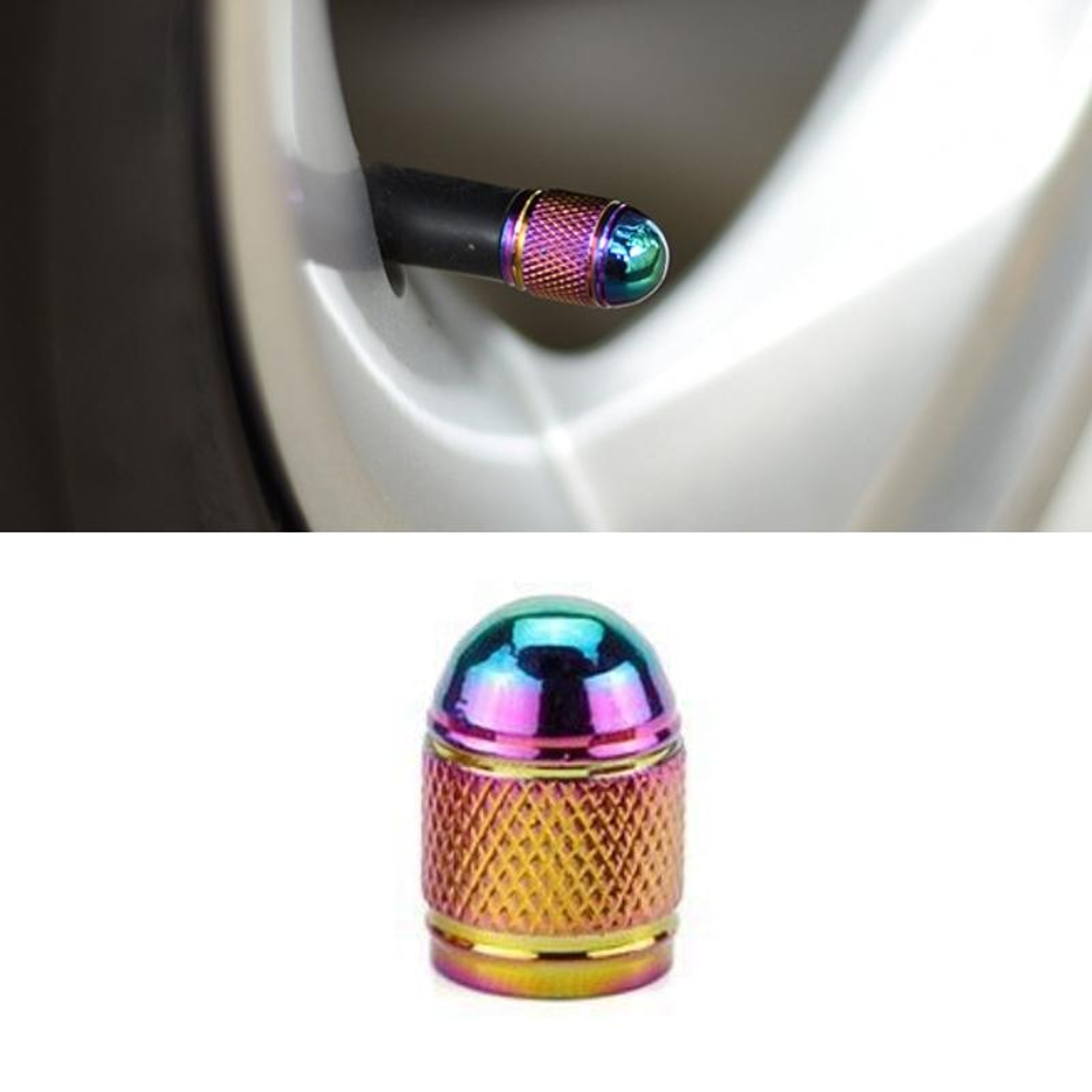 Universal Aluminum Alloy Tire Valve Caps For Cars  Bicycles Dustproof Leak Protection 5