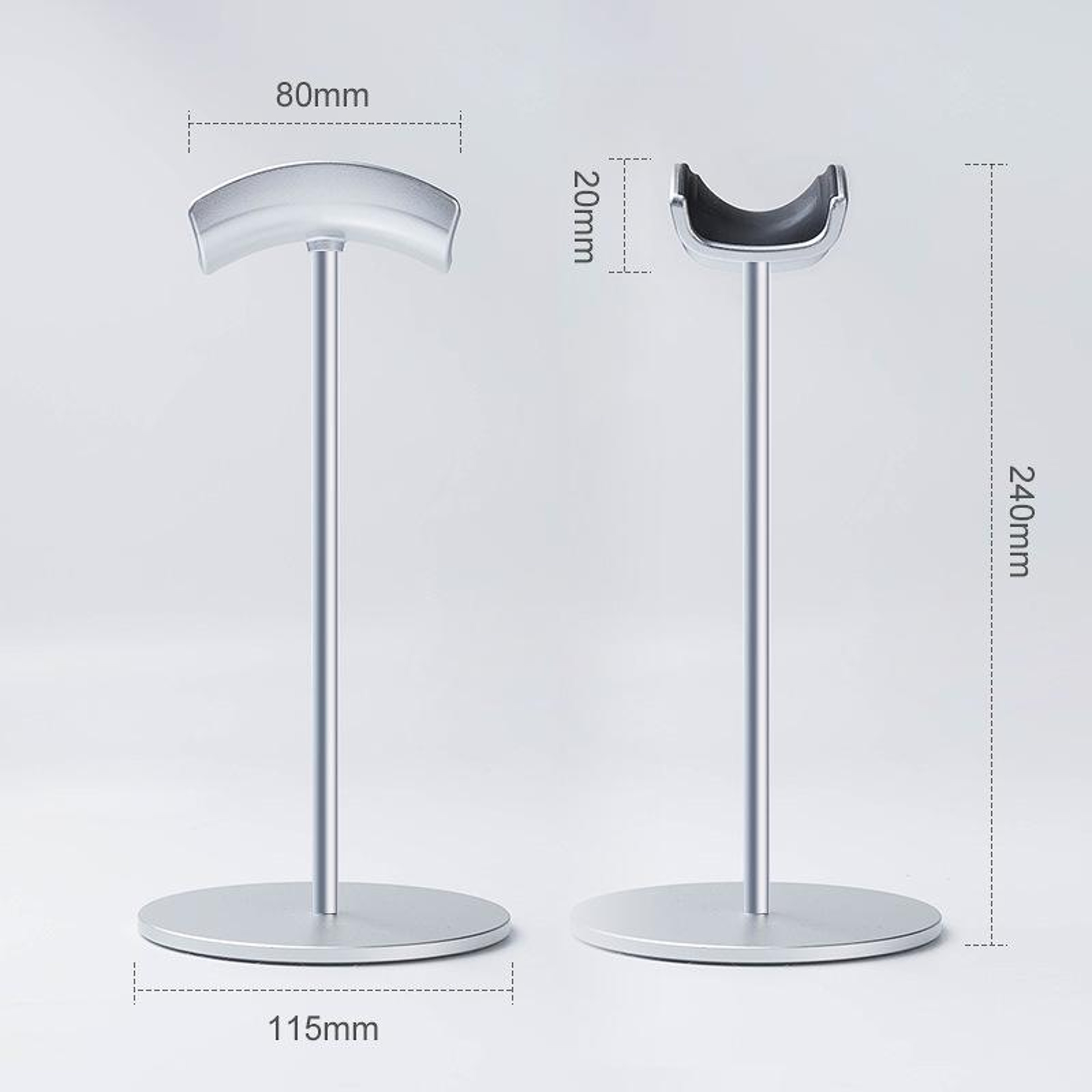 Aluminum Headphone Stand Desktop Headset Holder With Non Slip Base 2