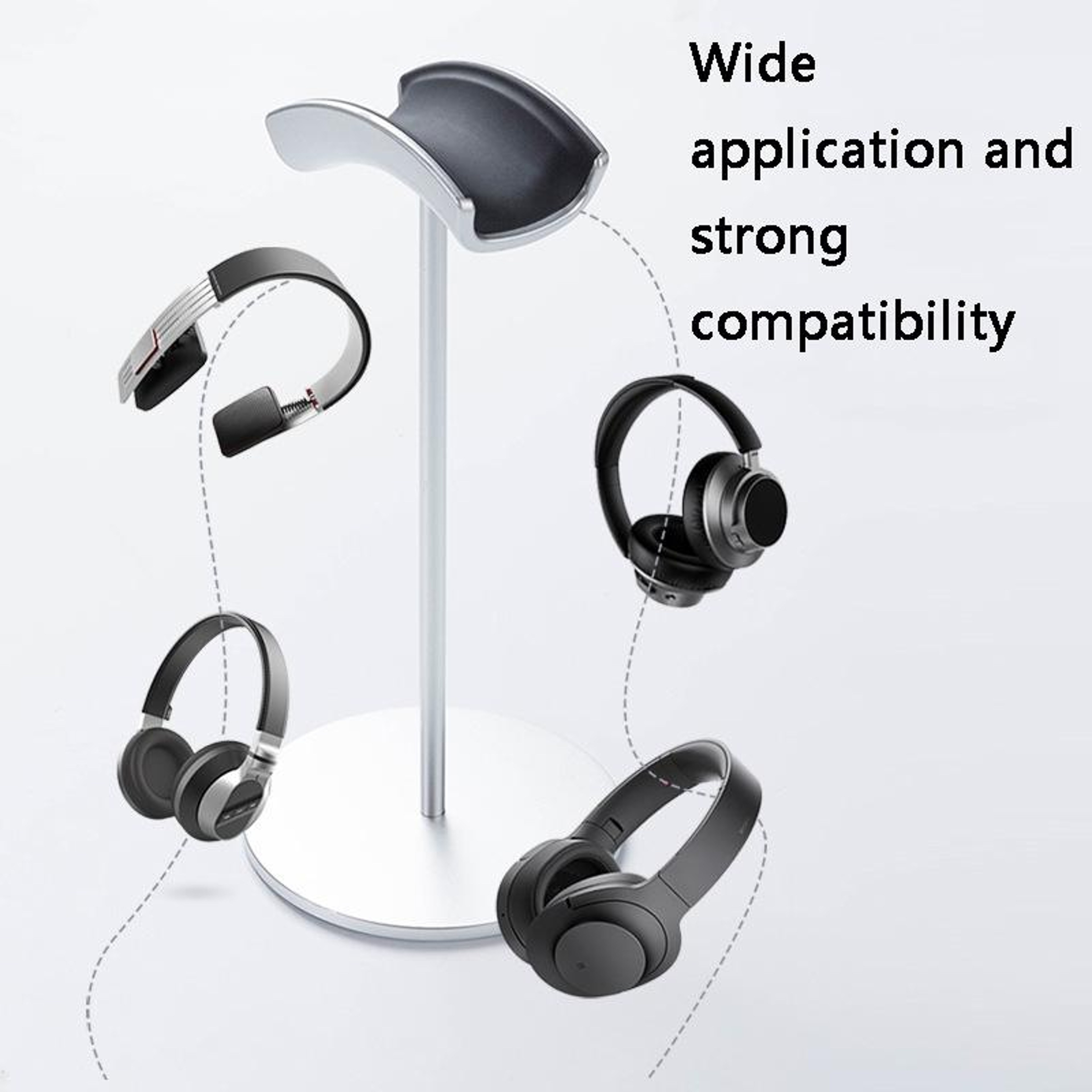Aluminum Headphone Stand Desktop Headset Holder With Non Slip Base 5