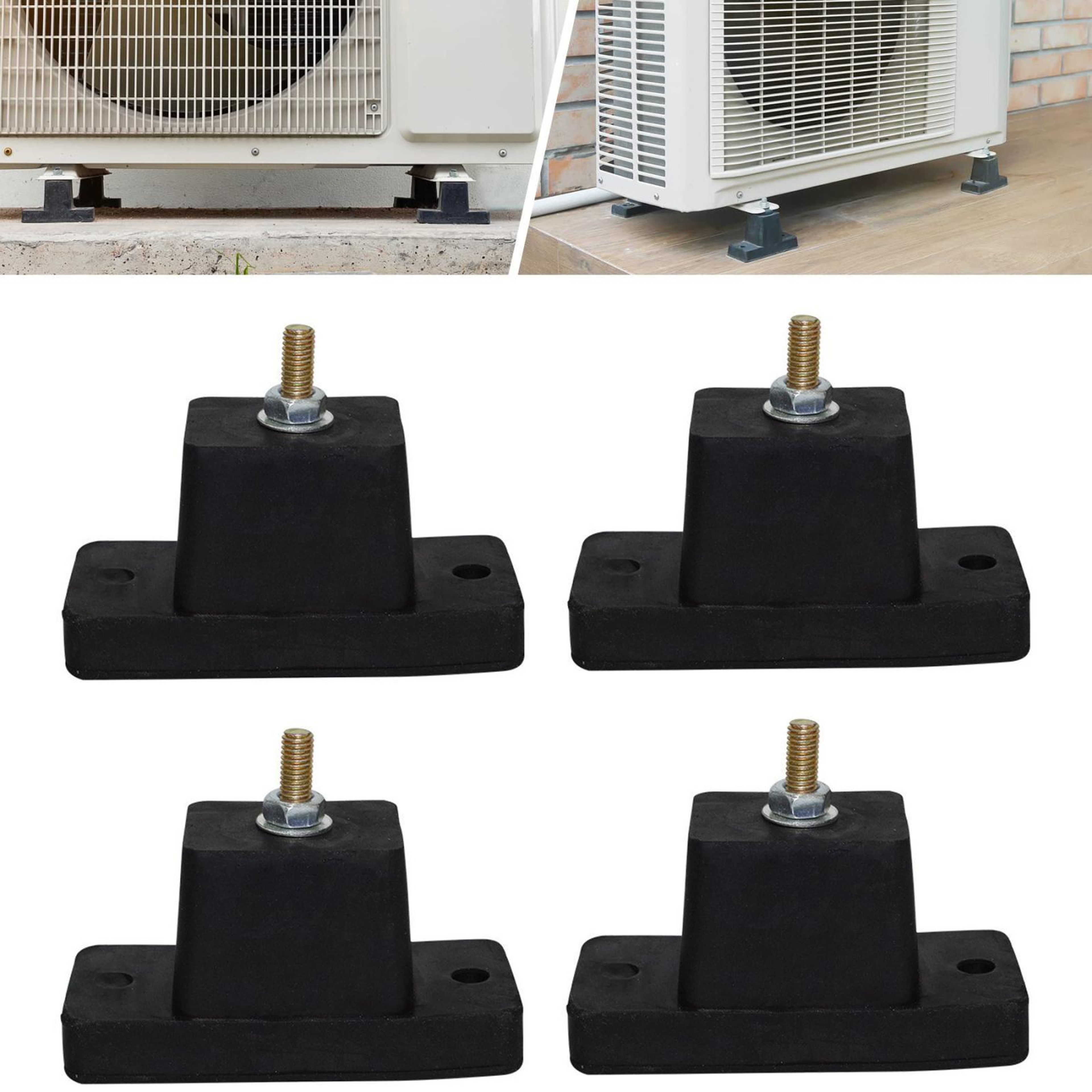 Premium Rubber AC Mounting Brackets with Anti Vibration and Shock Absorbing Pads for Outdoor Units – view 1
