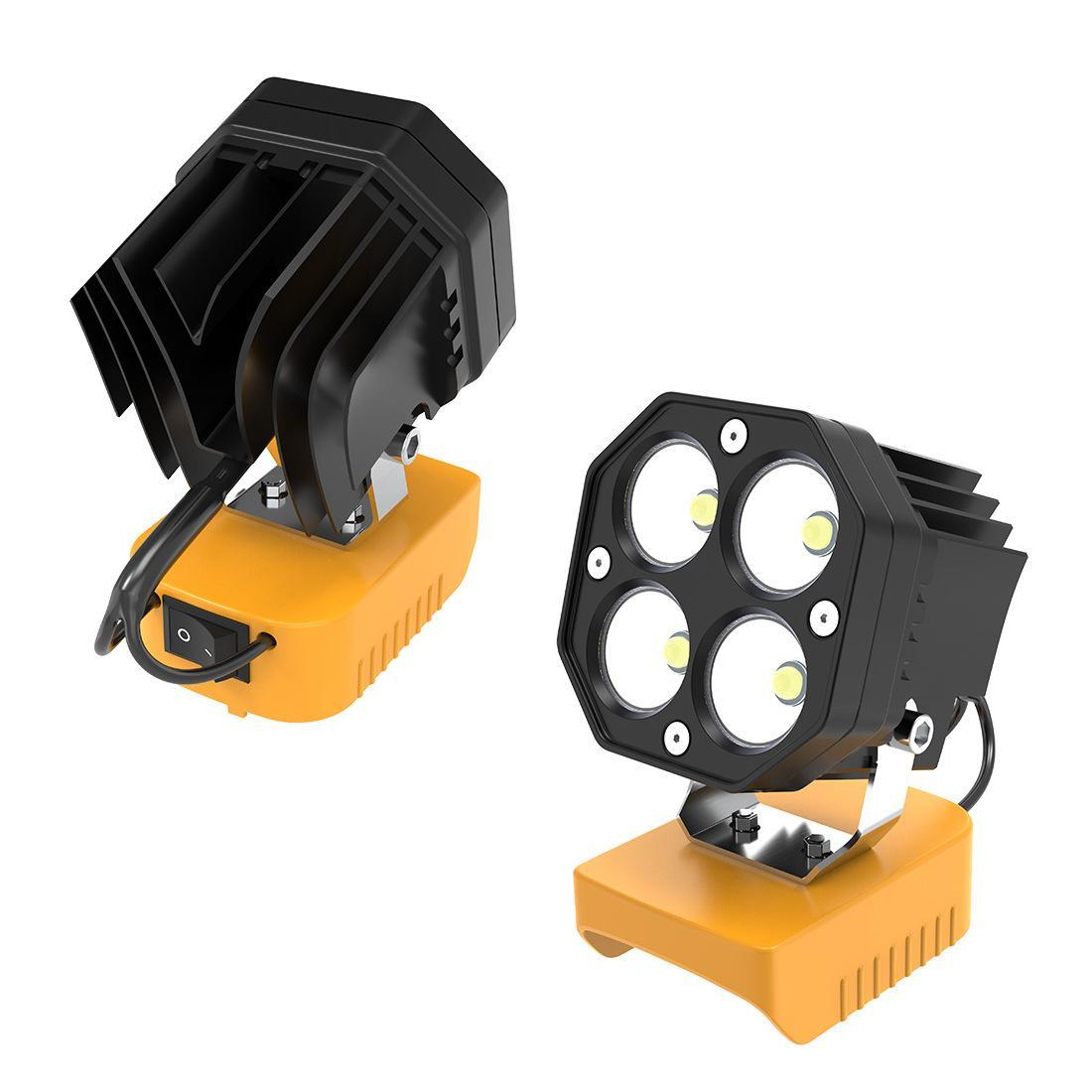 Battery Compatible Portable LED Work Light, 6000LM High Output 18V/20V Job Site Lighting yellow – view 3