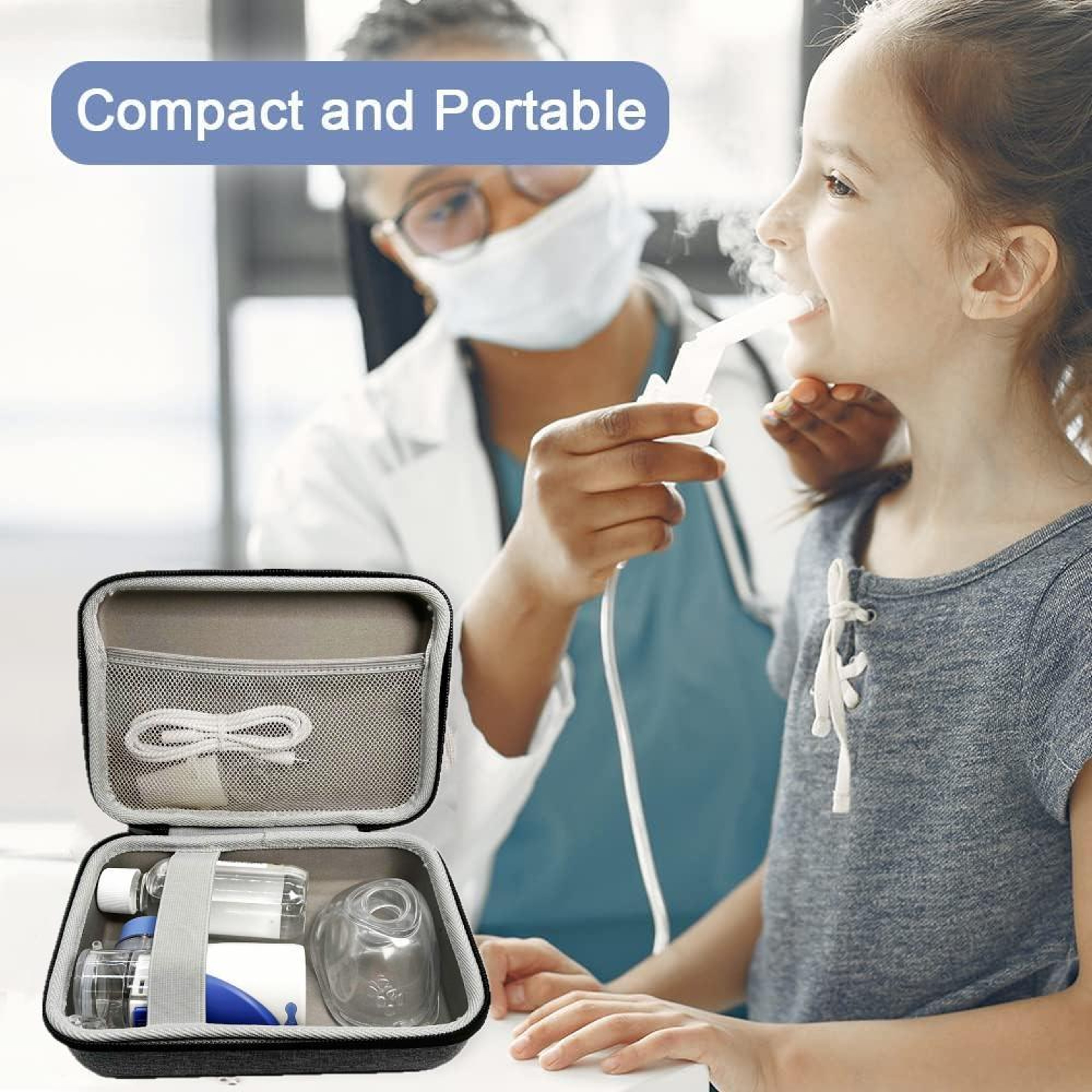 Portable Nebulizer Carrying Case & Asthma Inhaler Case Travel Organizer – view 7