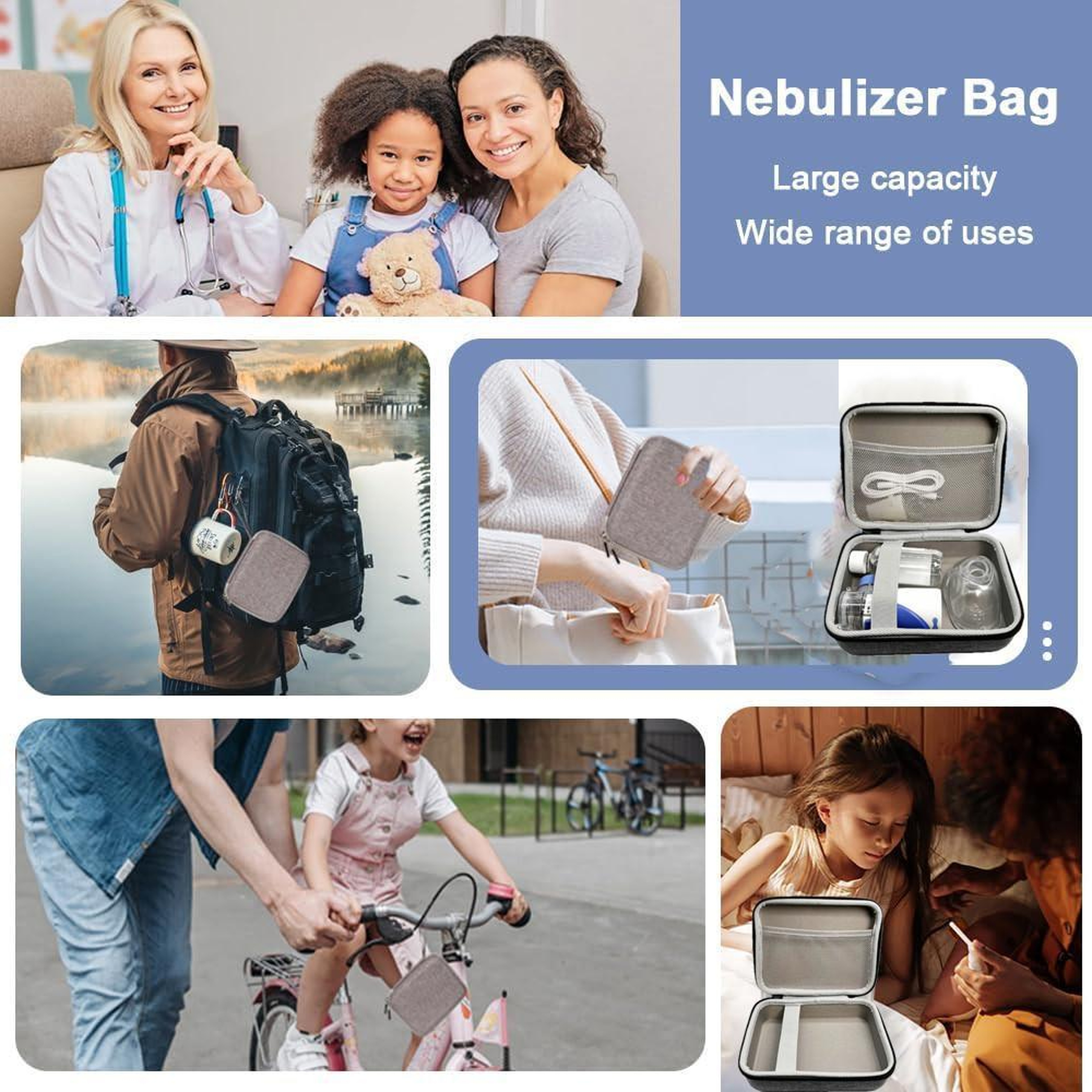 Portable Nebulizer Carrying Case & Asthma Inhaler Case Travel Organizer – view 9