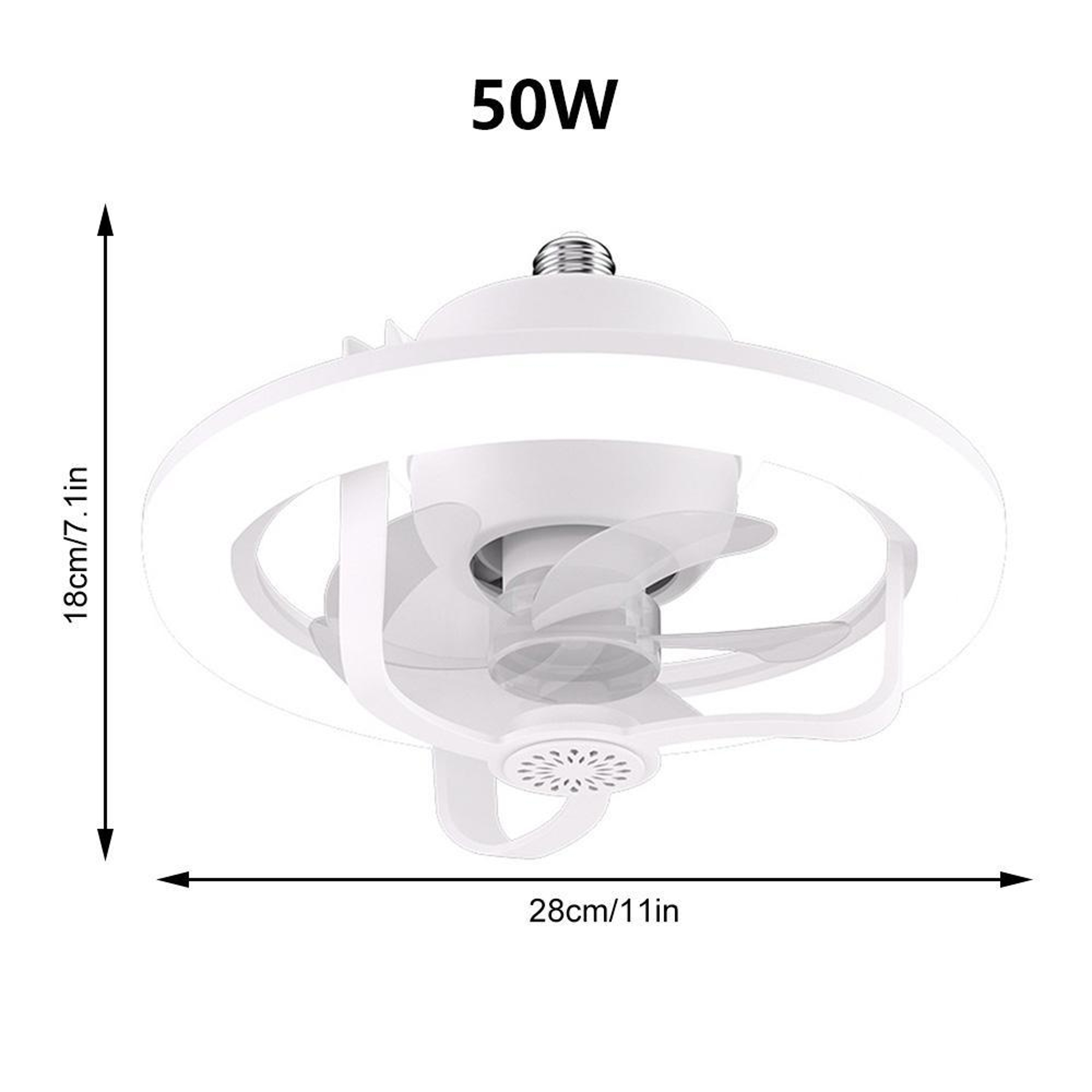 RGB Ceiling Fan Light With Remote Control E27 Socket 360 Airflow  Dimmable LED 9
