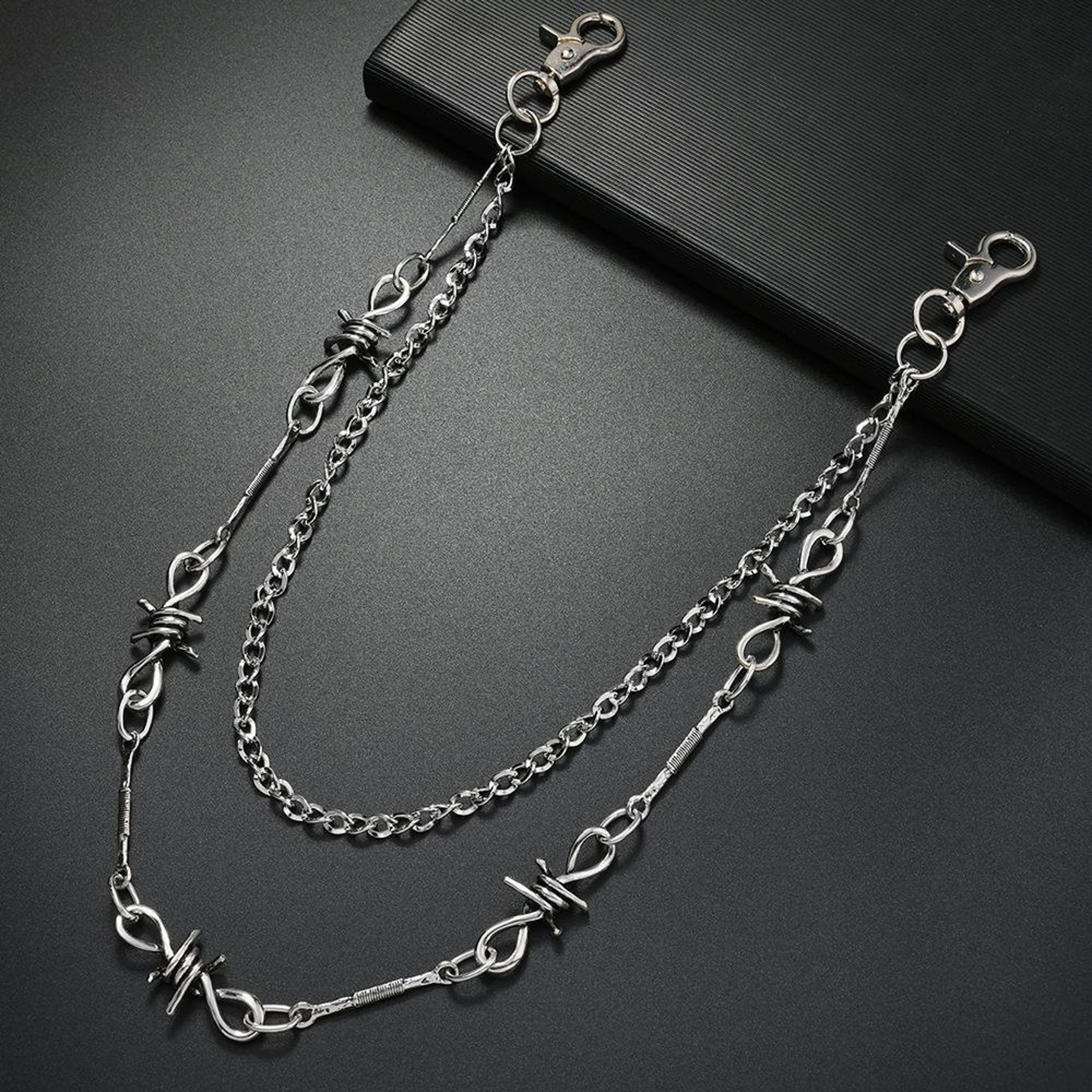 Rebel Spike Punk Chain Belt For Men  Women Multi Layer Waist Pant  Bag Accessory 2