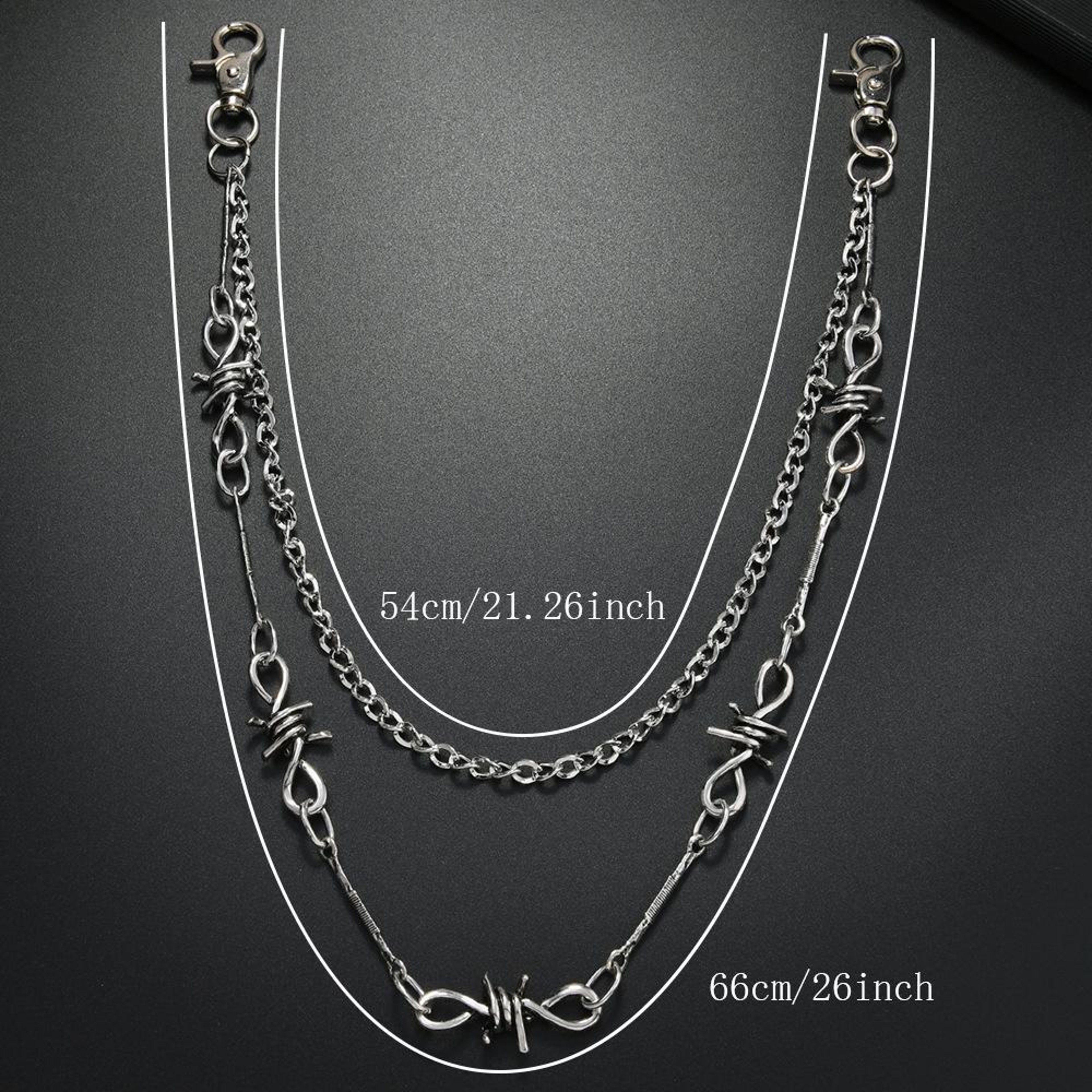 Rebel Spike Punk Chain Belt For Men  Women Multi Layer Waist Pant  Bag Accessory 3