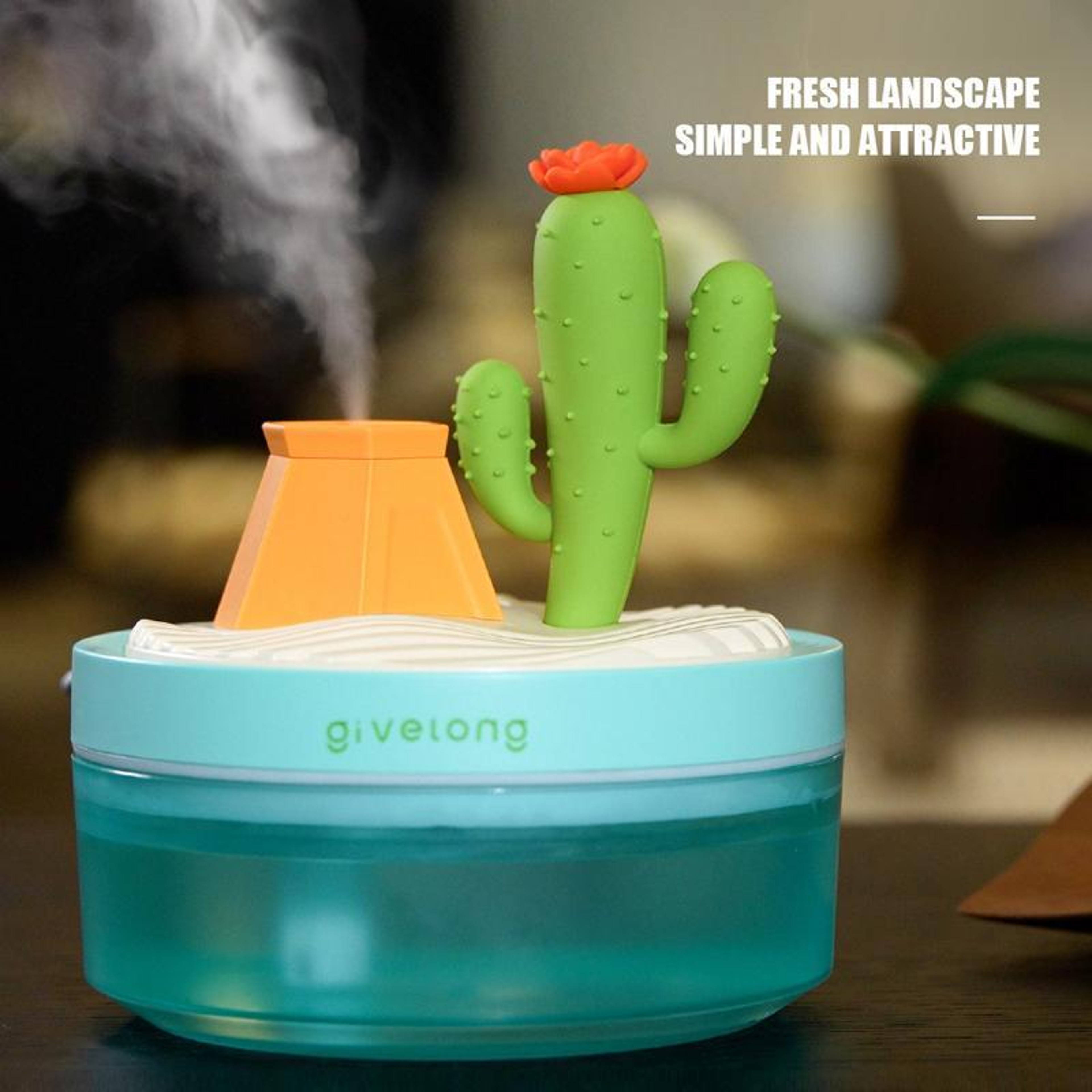 Portable Plant Pot Humidifier  USB Aroma Diffuser With Color Night Light 1