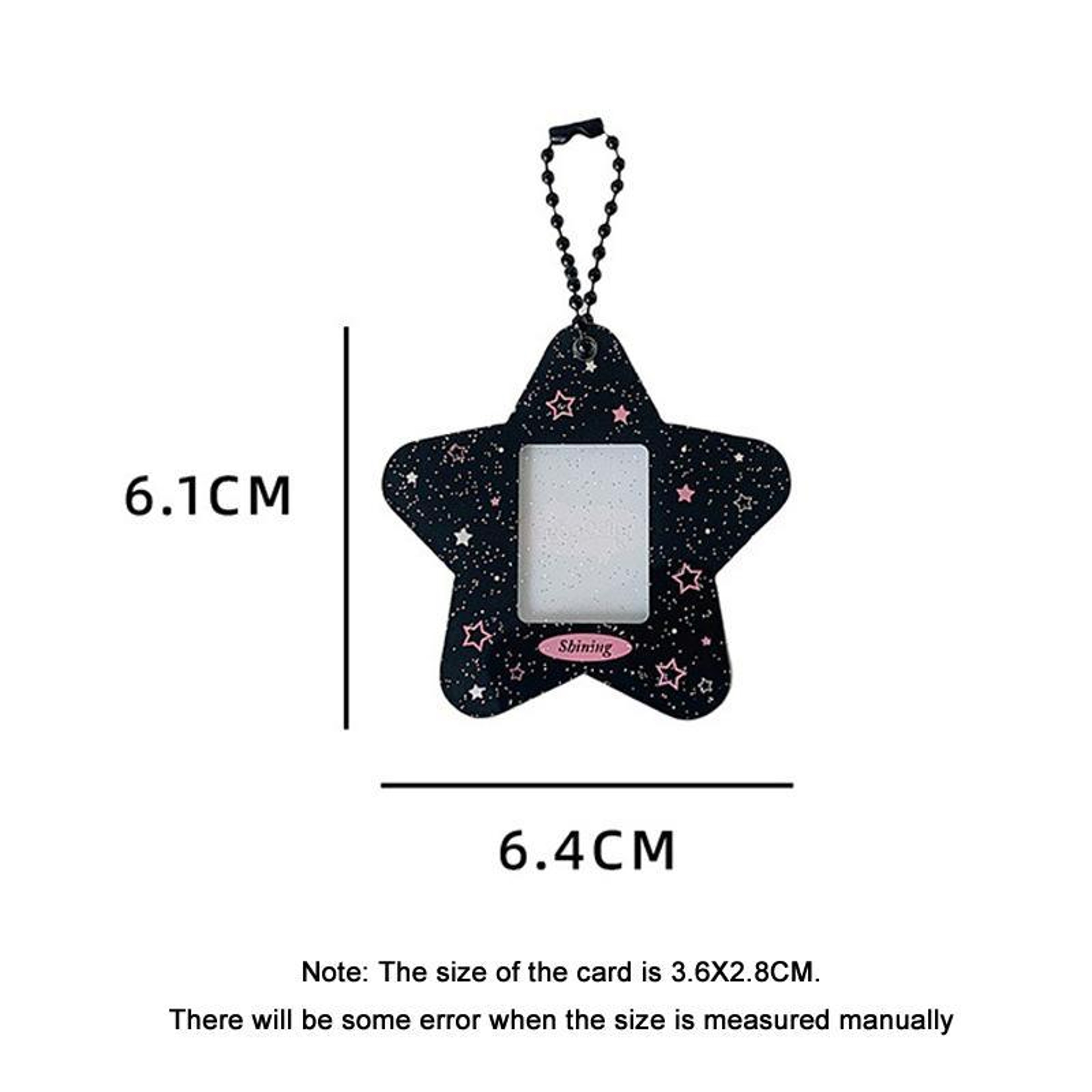 Hisocute Star Photo Frame Keychain Pendant Cute Acrylic Photo Card Holder Charm 7