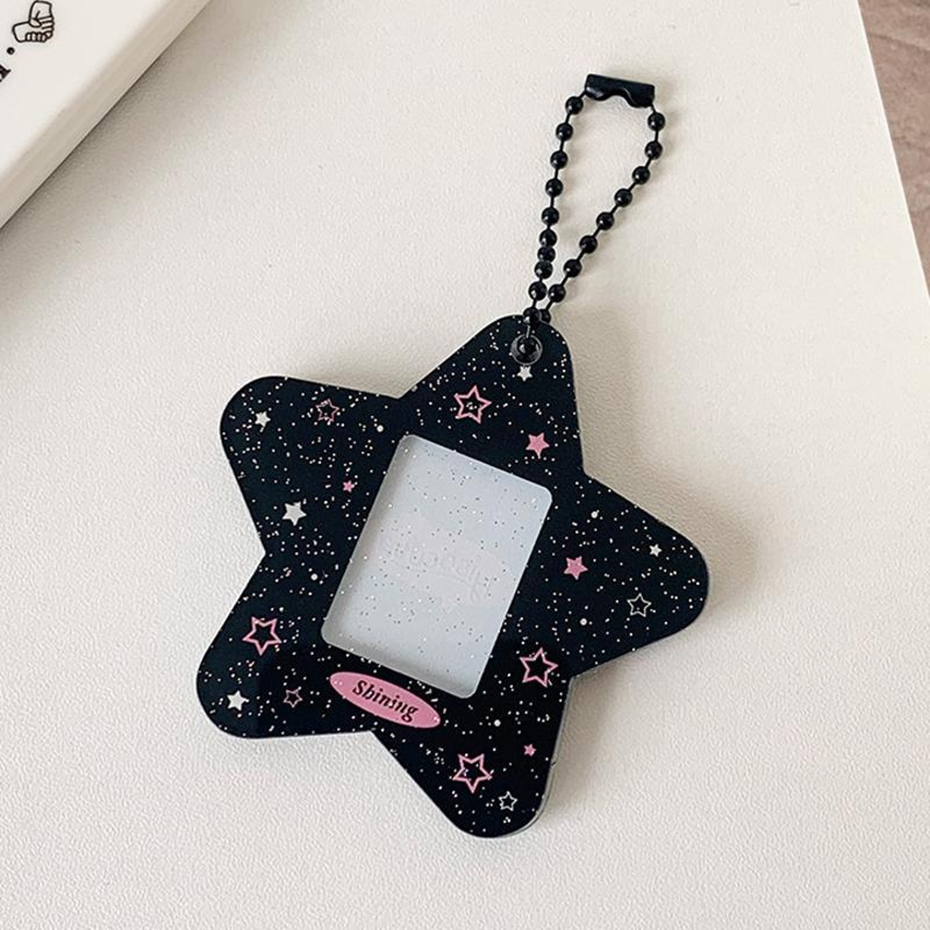 Hisocute Star Photo Frame Keychain Pendant Cute Acrylic Photo Card Holder Charm 10
