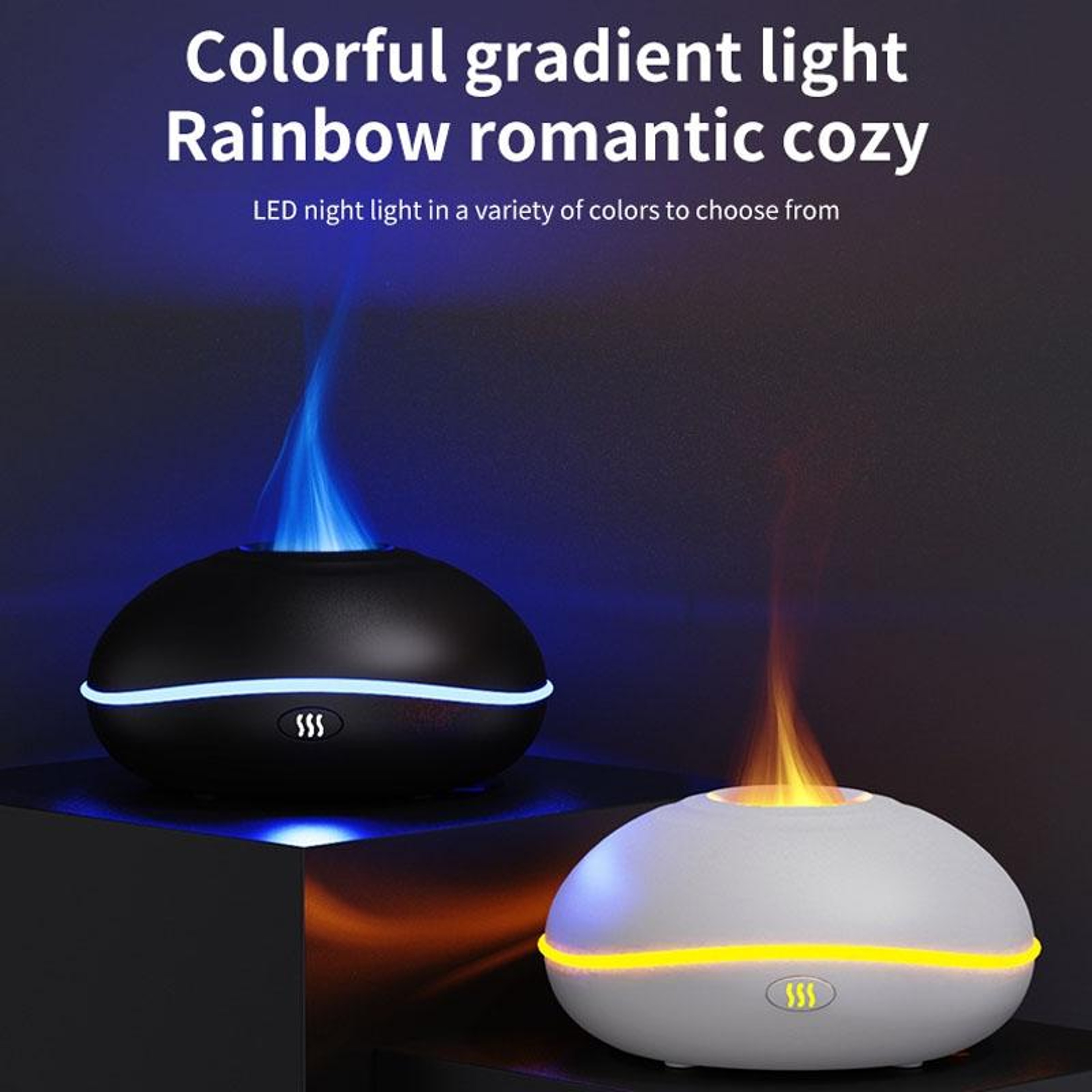 USB Aromatherapy Diffuser Humidifier With LED Flame Light For Car  Home 2