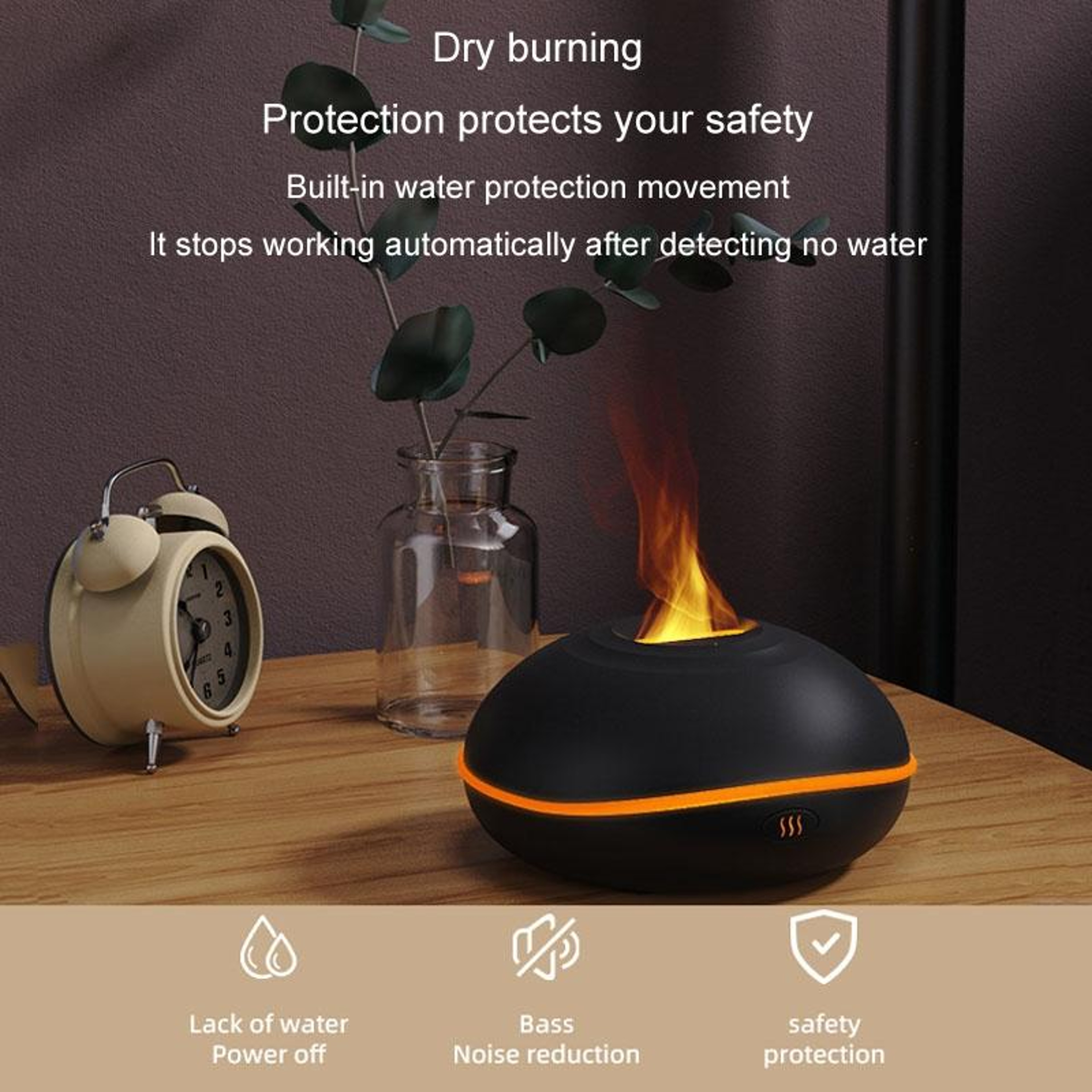 USB Aromatherapy Diffuser Humidifier With LED Flame Light For Car  Home 12