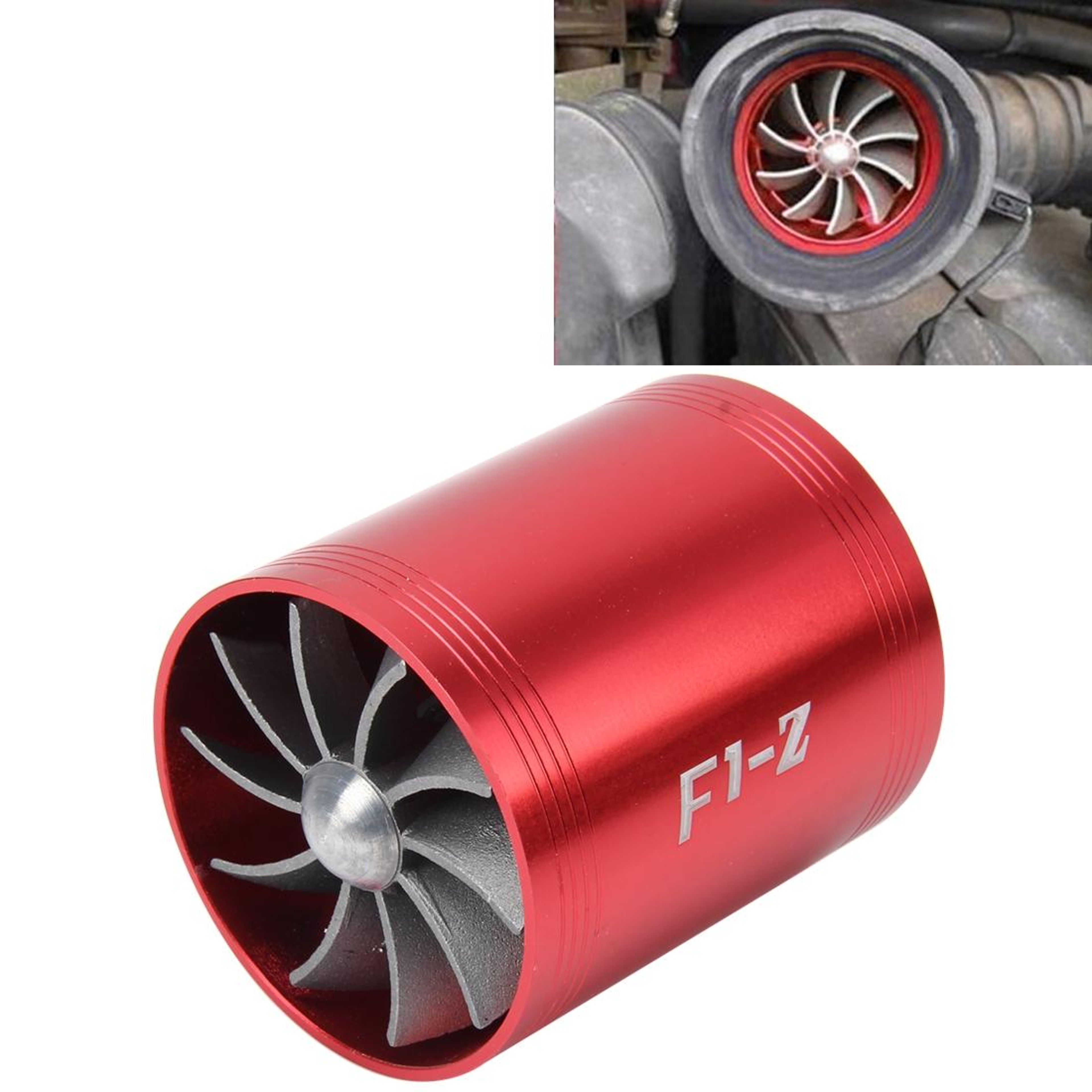 F1-Z Universal Turbo Air Intake Fan Fuel Saver & Airflow Booster Kit – view 12