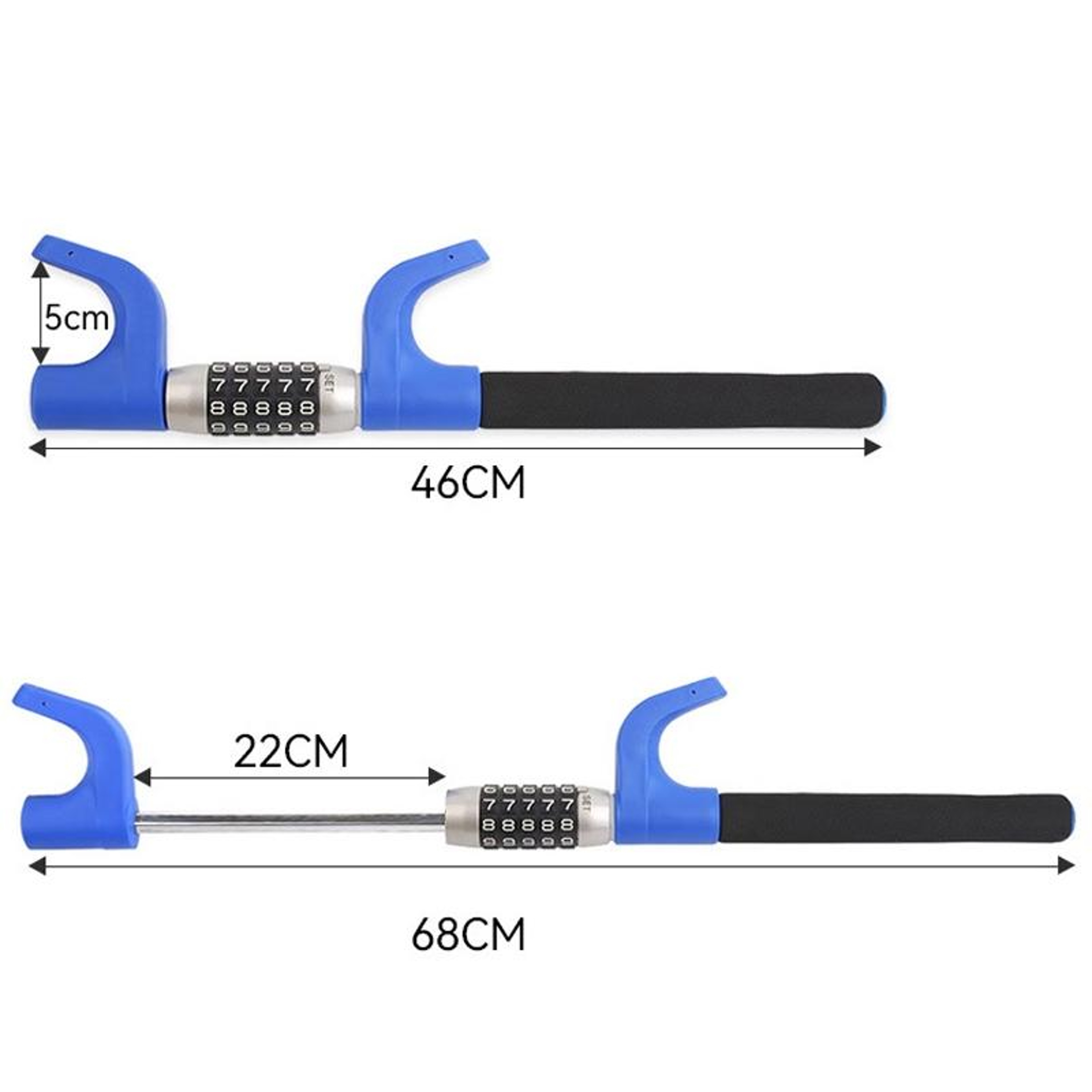 Retractable Steering Wheel Lock With Combination Code Security For Cars SUVs  Trucks 2