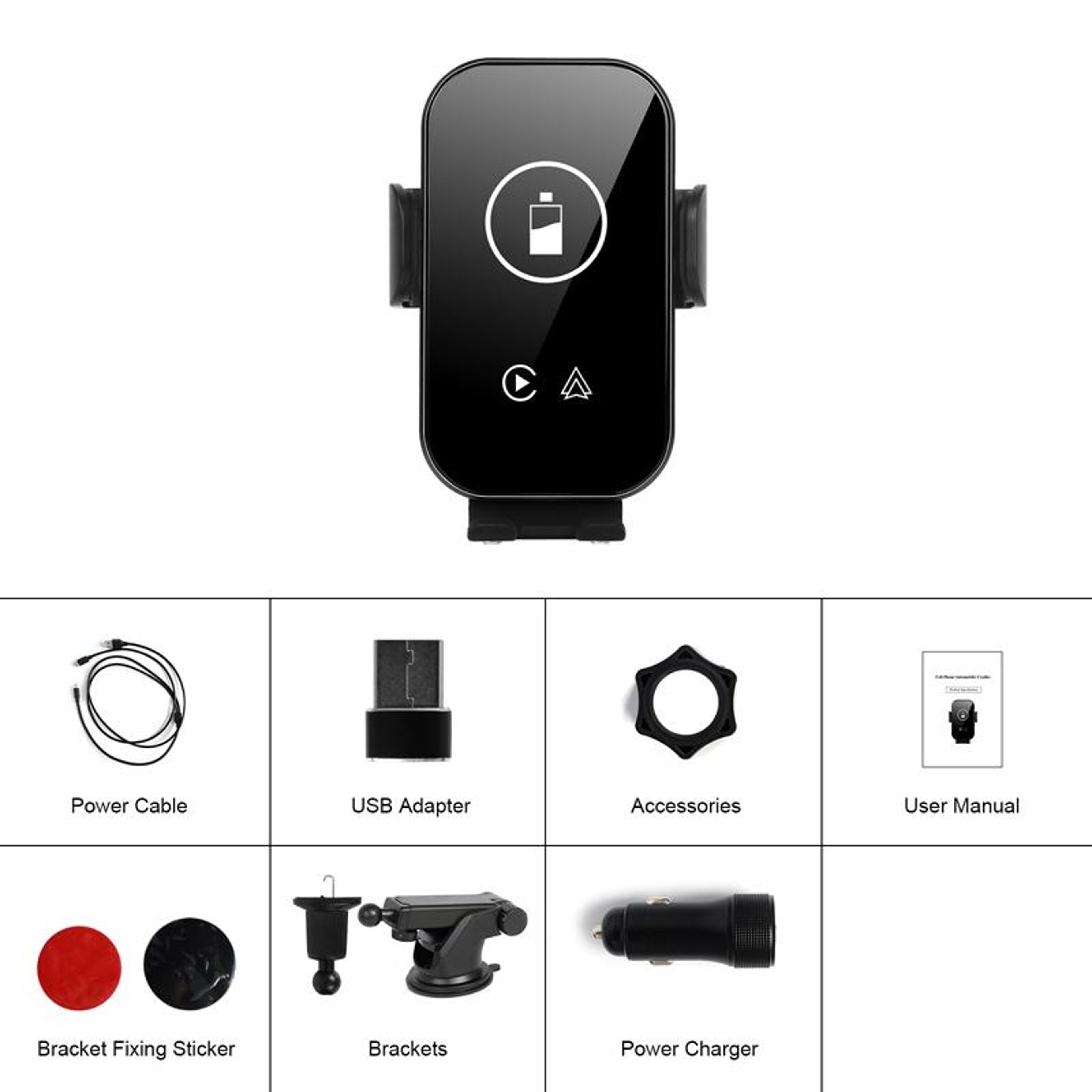 Wireless CarPlay Adapter Fast Charging Phone Holder with Android Auto Wireless Support – view 2