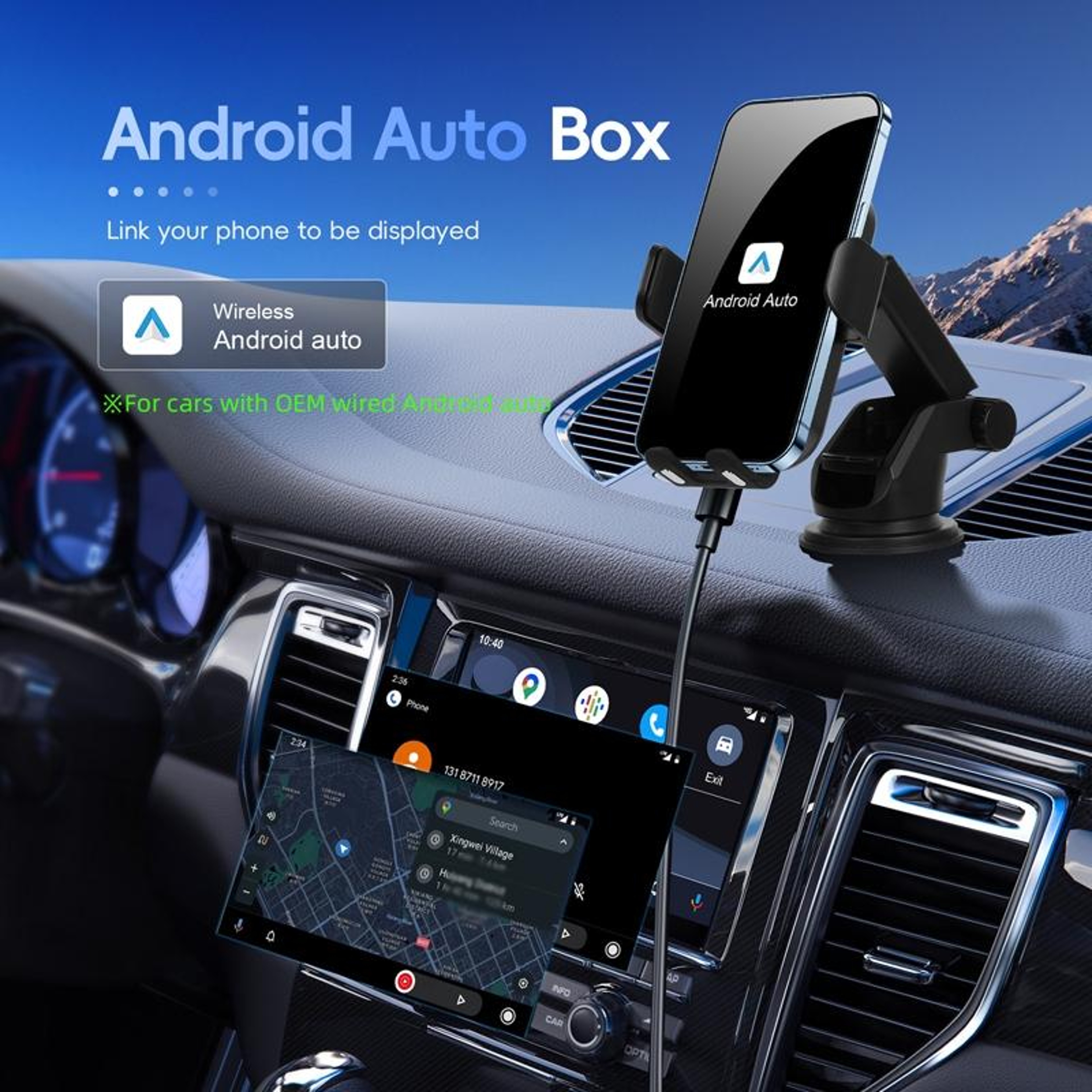 Wireless CarPlay Adapter Fast Charging Phone Holder with Android Auto Wireless Support – view 5