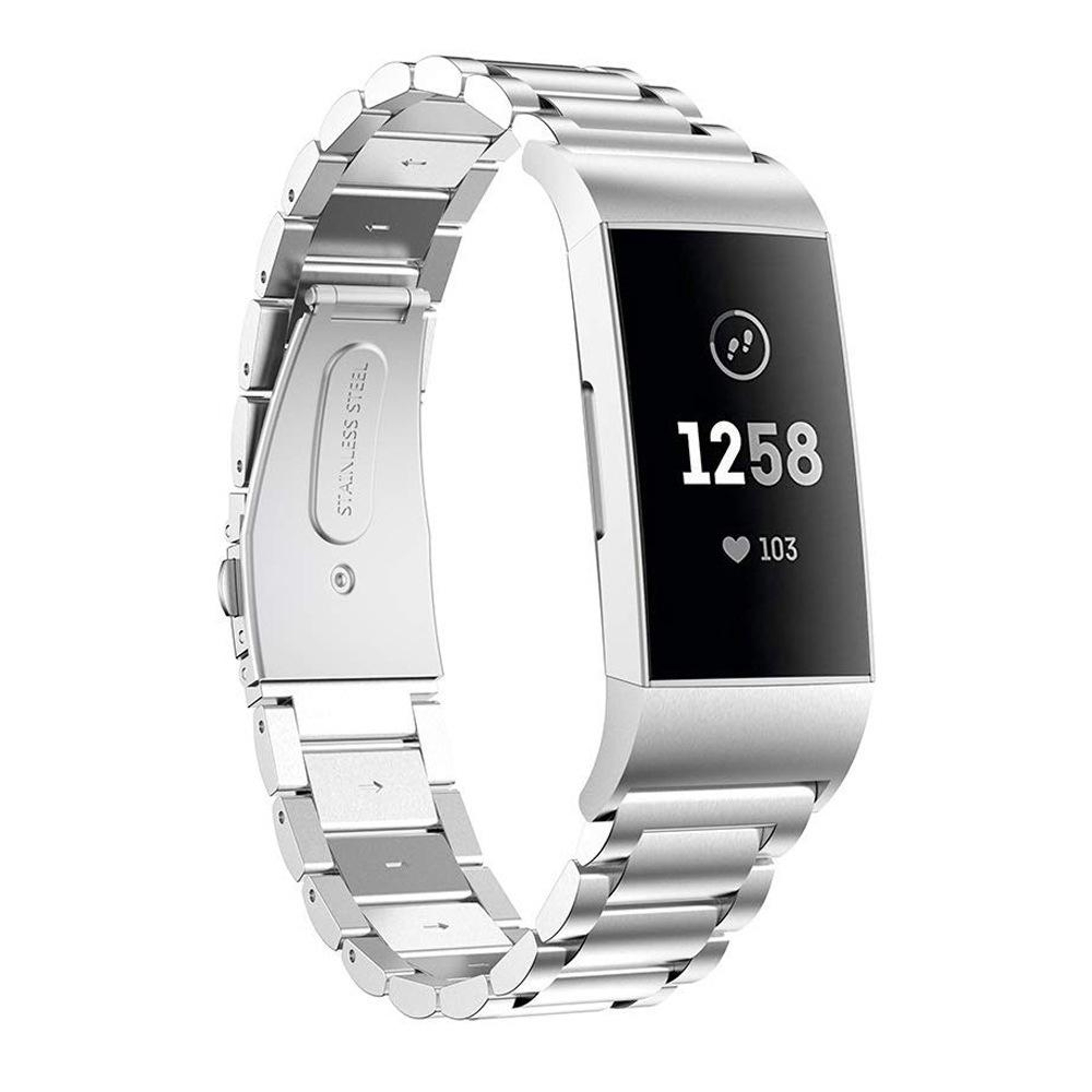 Premium Stainless Steel Watch Band For Fitbit Charge 3 With Secure Slingshot Buckle 7