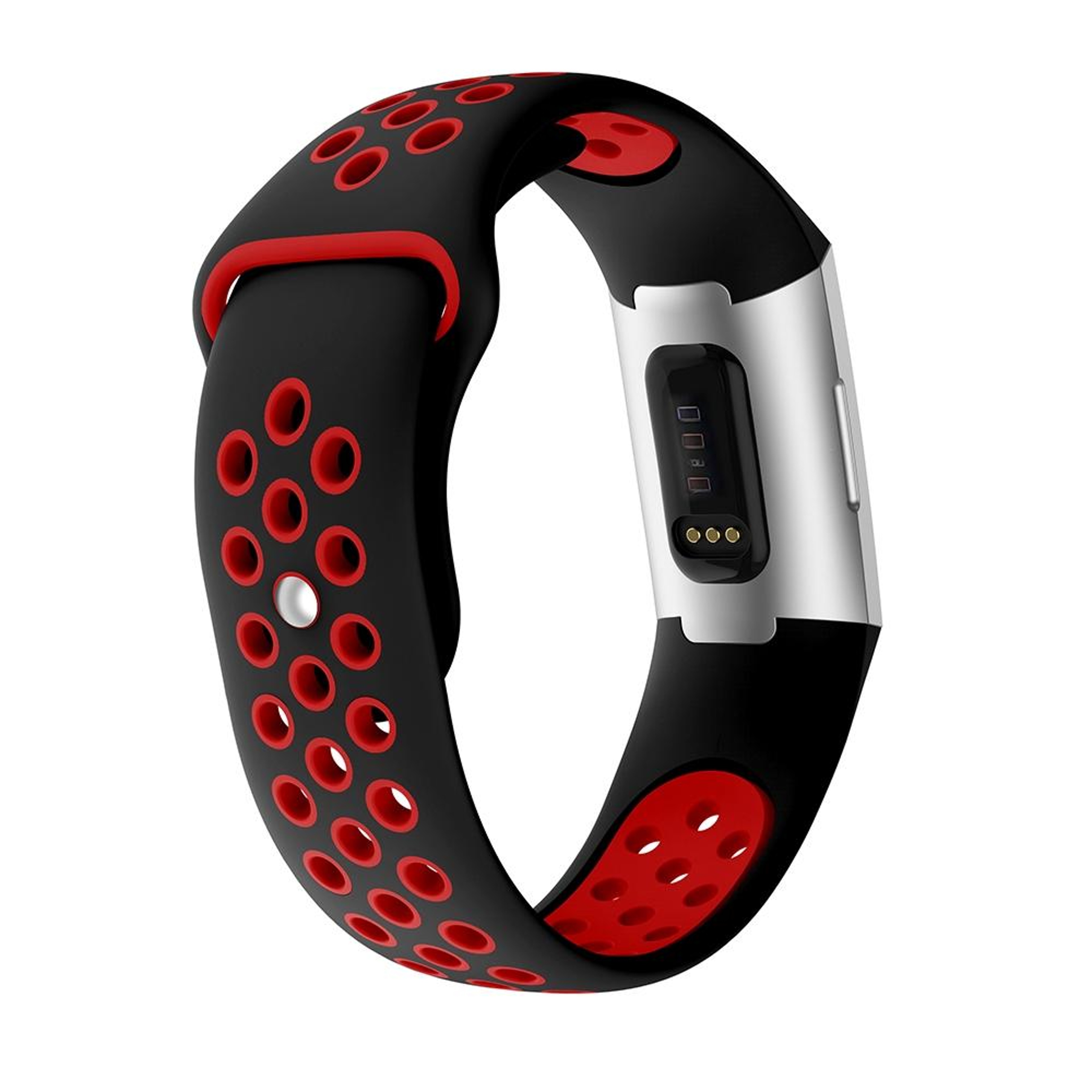 Dual Color Fitbit Charge 3 Band Soft Silicone Watch Band Breathable Sport Replacement Strap 1