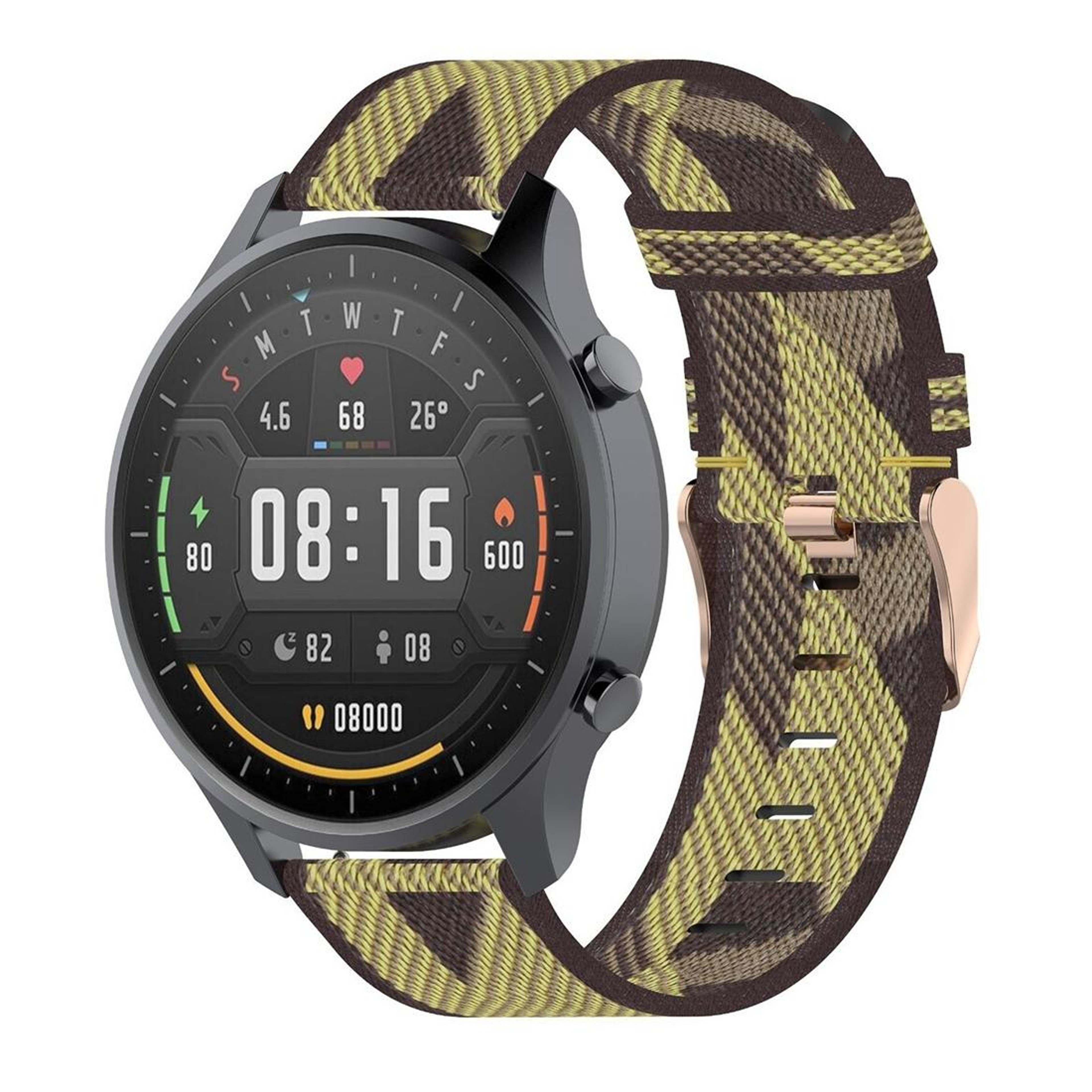 22mm Nylon Watch Band Stripe Weave Replacement Strap For Garmin Vivoactive 4 Xiaomi Mi Watch Color 9
