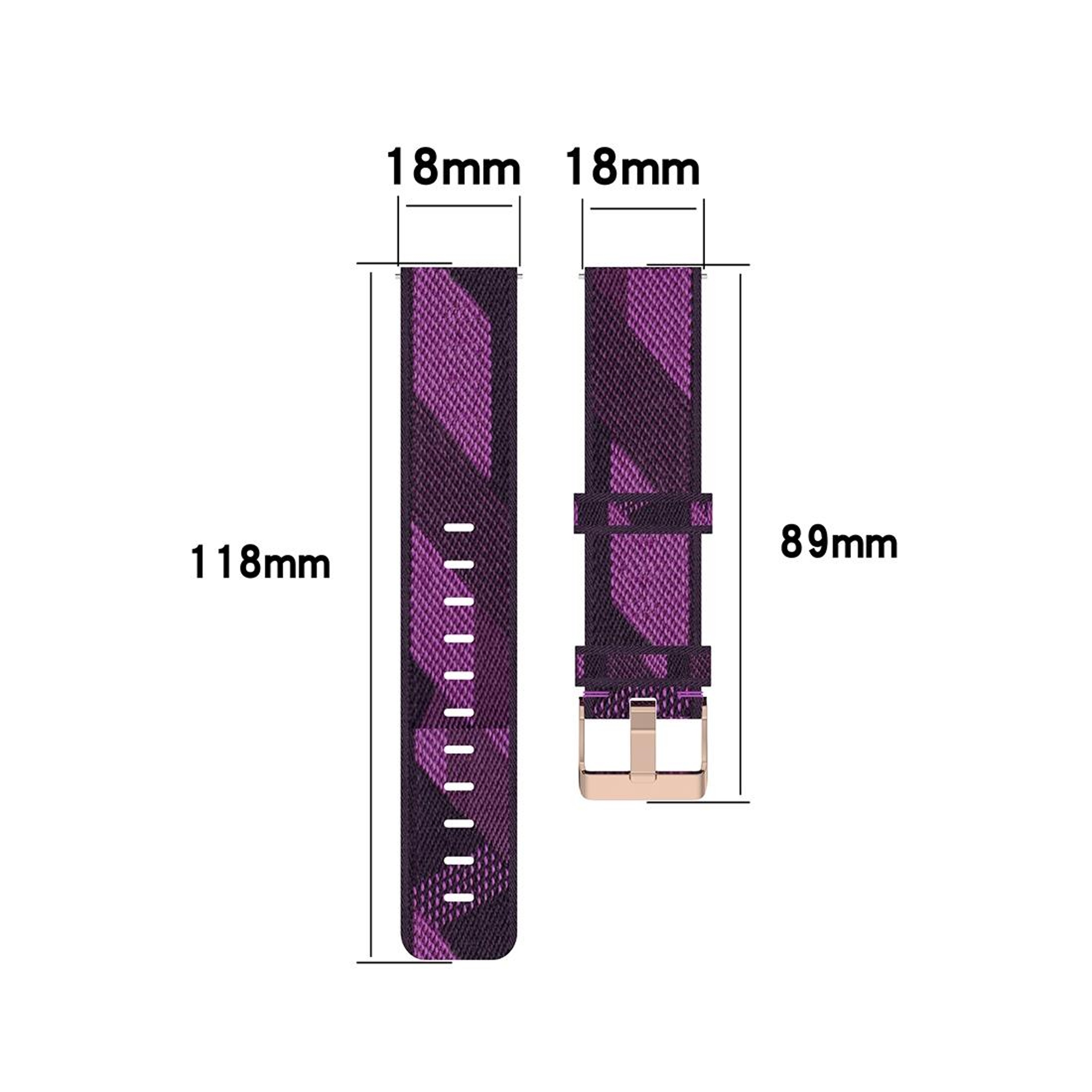 18mm Nylon Watch Band Breathable Stripe Weave Replacement Strap For Xiaomi Mi Watch Garmin Vivoacti 5