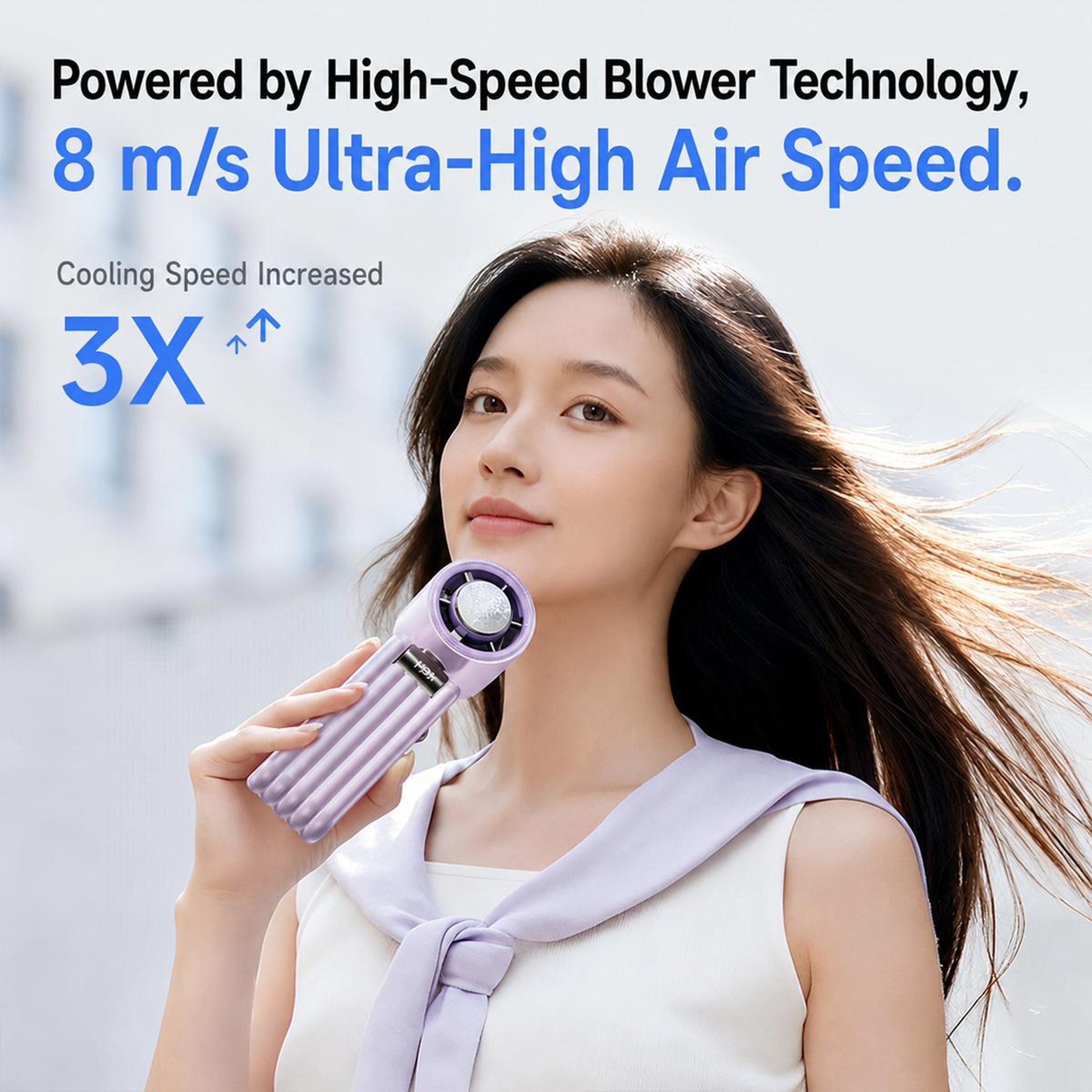 Y29 Handheld Cooling Fan Rechargeable Portable Fan With Digital Display And Folding Design 6