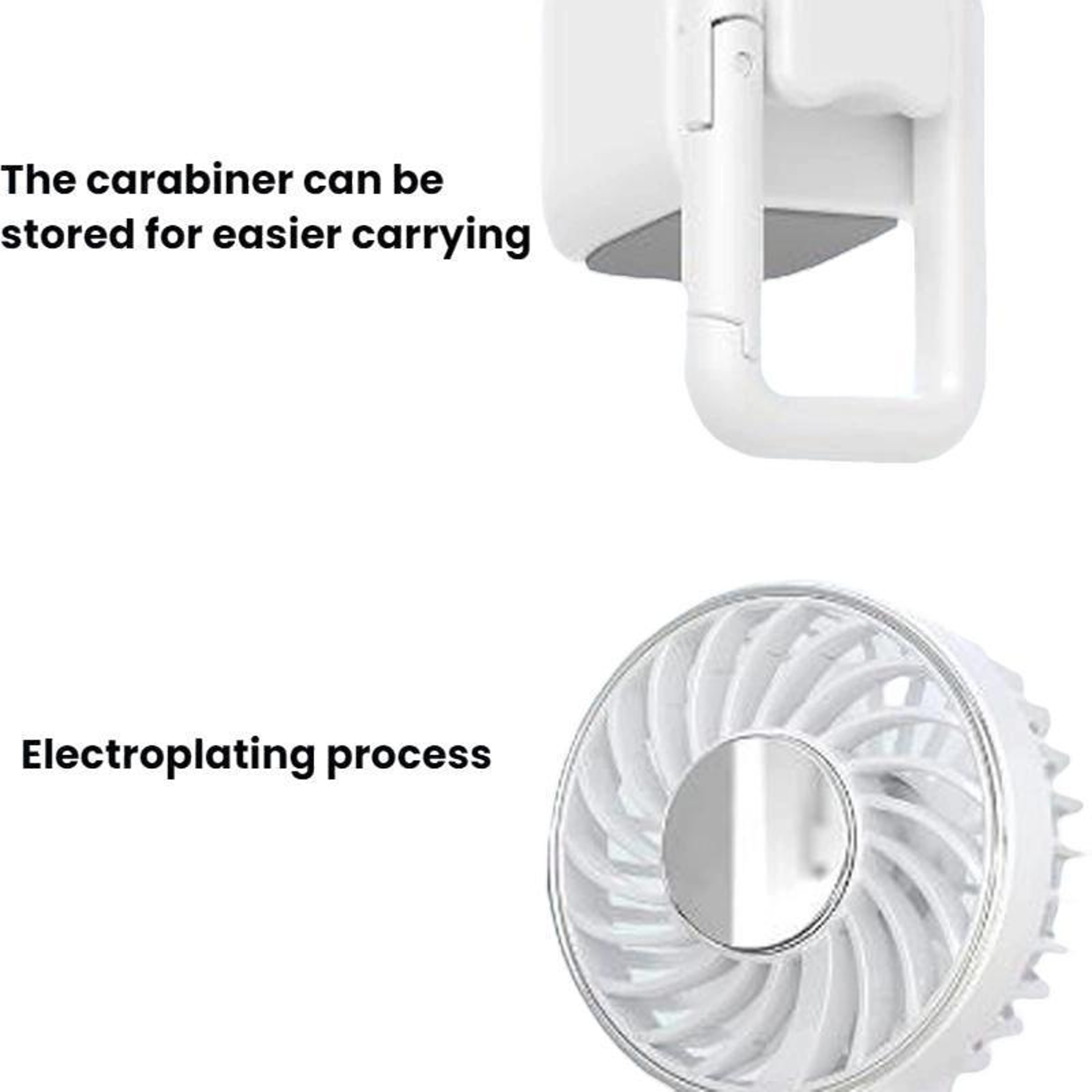Portable Handheld Fan USB Rechargeable Mini Desk Fan With Lanyard Clip Quiet Personal Cooling Fan 3