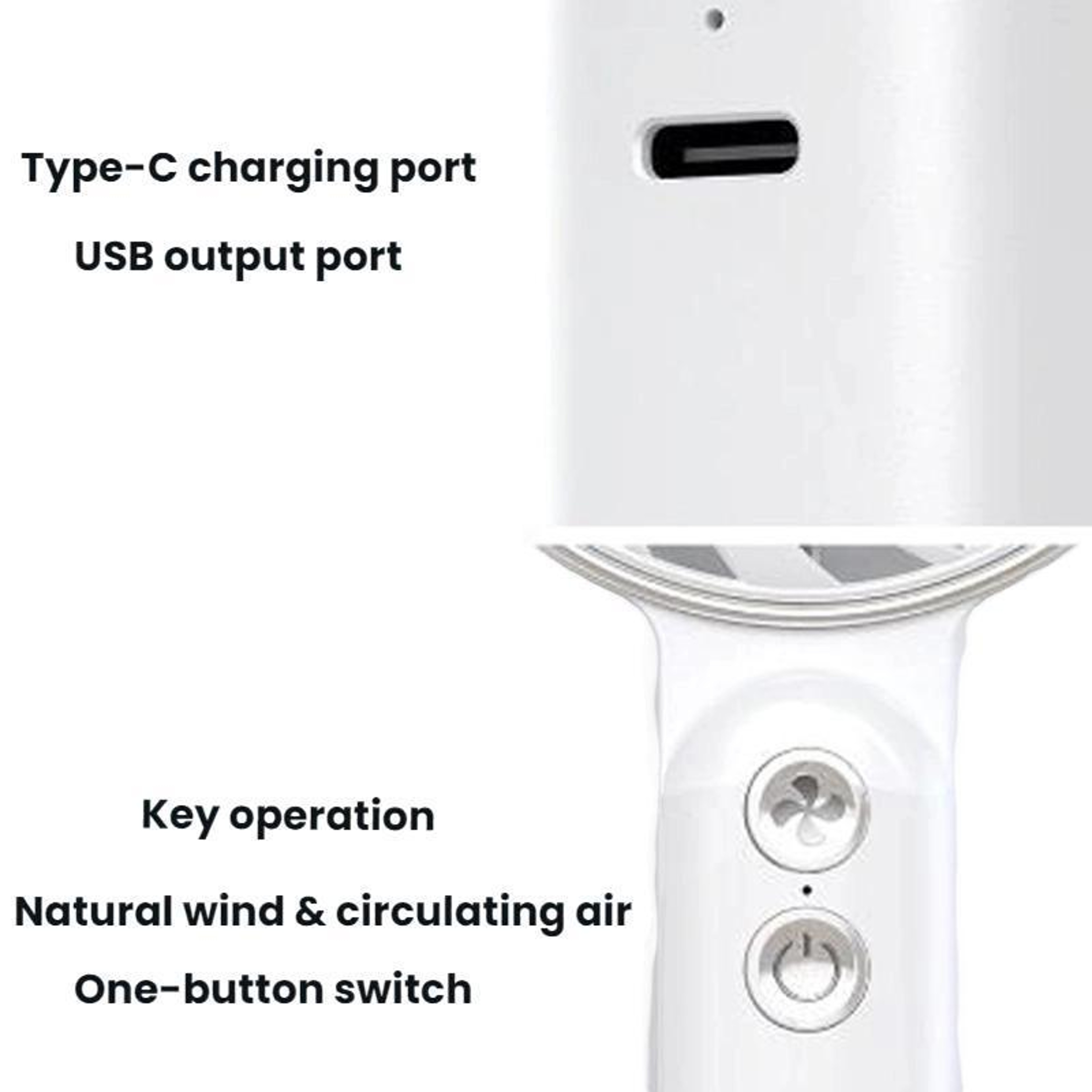 Portable Handheld Fan USB Rechargeable Mini Desk Fan With Lanyard Clip Quiet Personal Cooling Fan 4