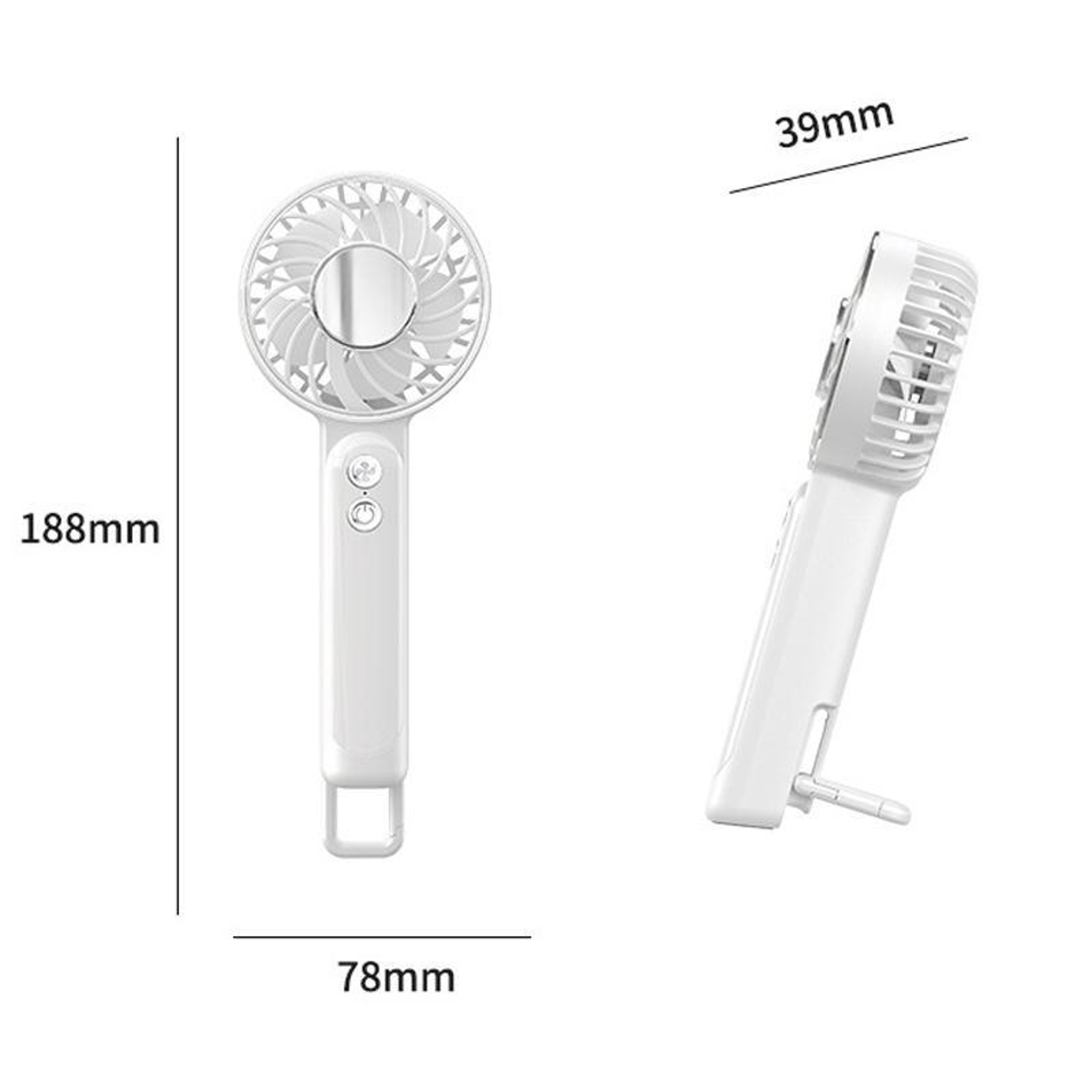Portable Handheld Fan USB Rechargeable Mini Desk Fan With Lanyard Clip Quiet Personal Cooling Fan 5