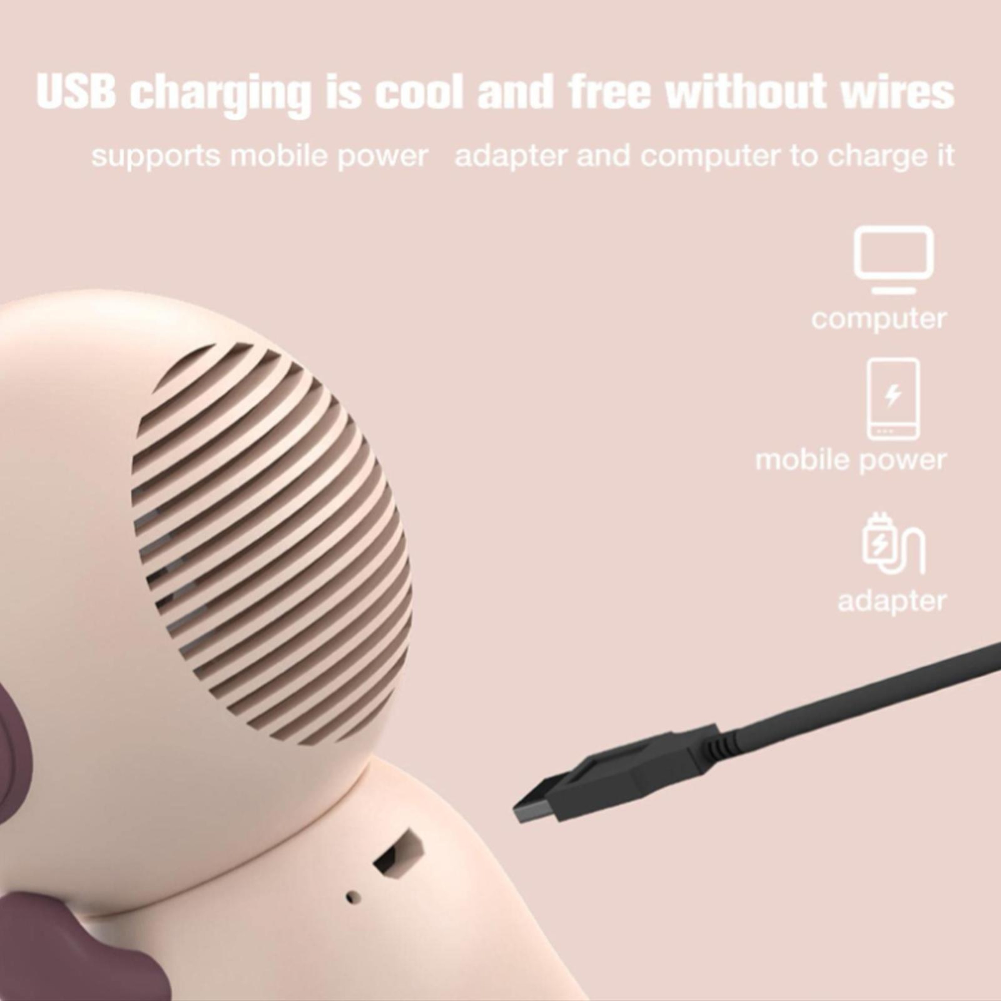 Portable Astronaut Mini Fan Keychain USB Rechargeable Handheld Cooling Fan With Lanyard 4
