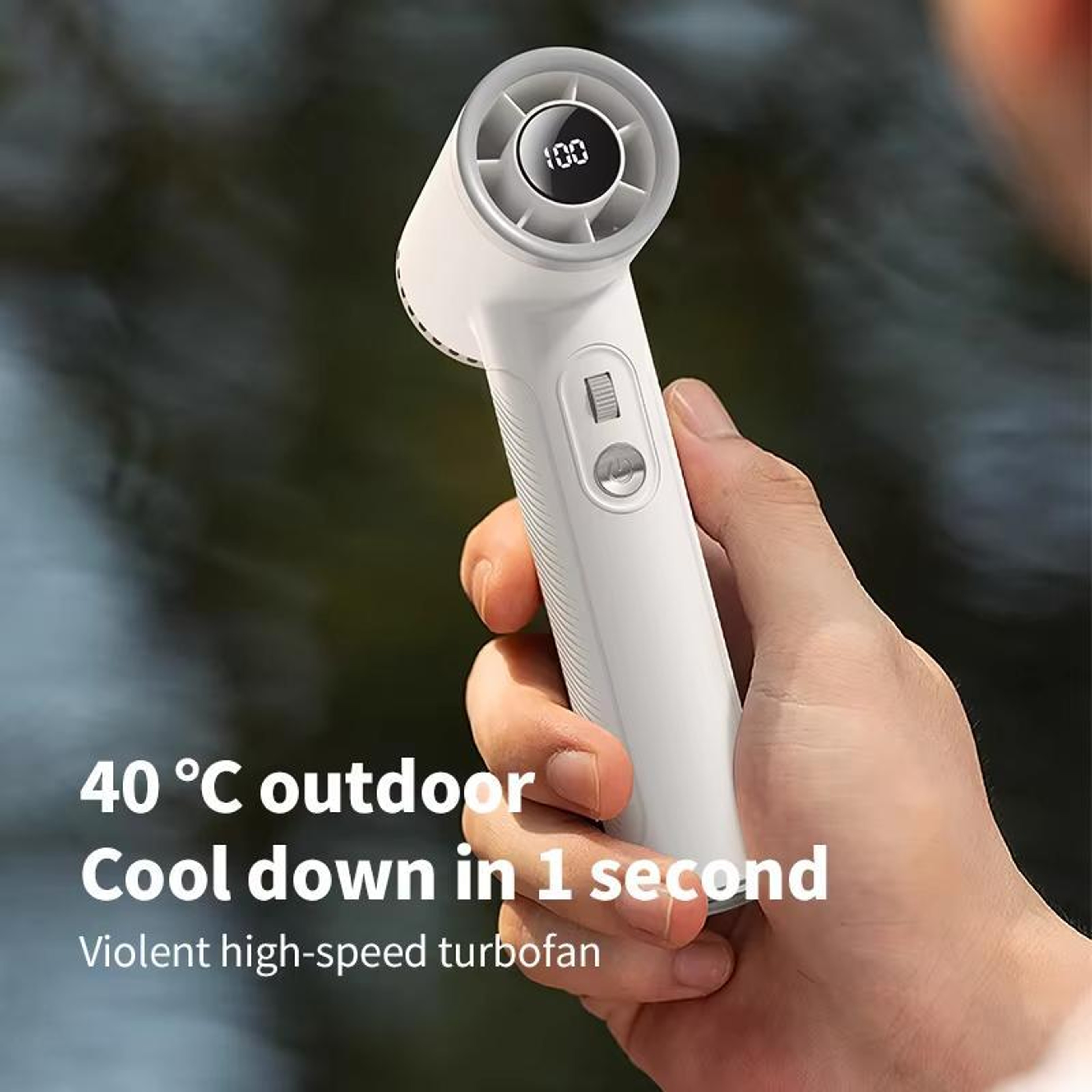 WT23 Handheld Turbo Fan with Digital Display Portable Rechargeable Fan Stepless Speed Control – view 7