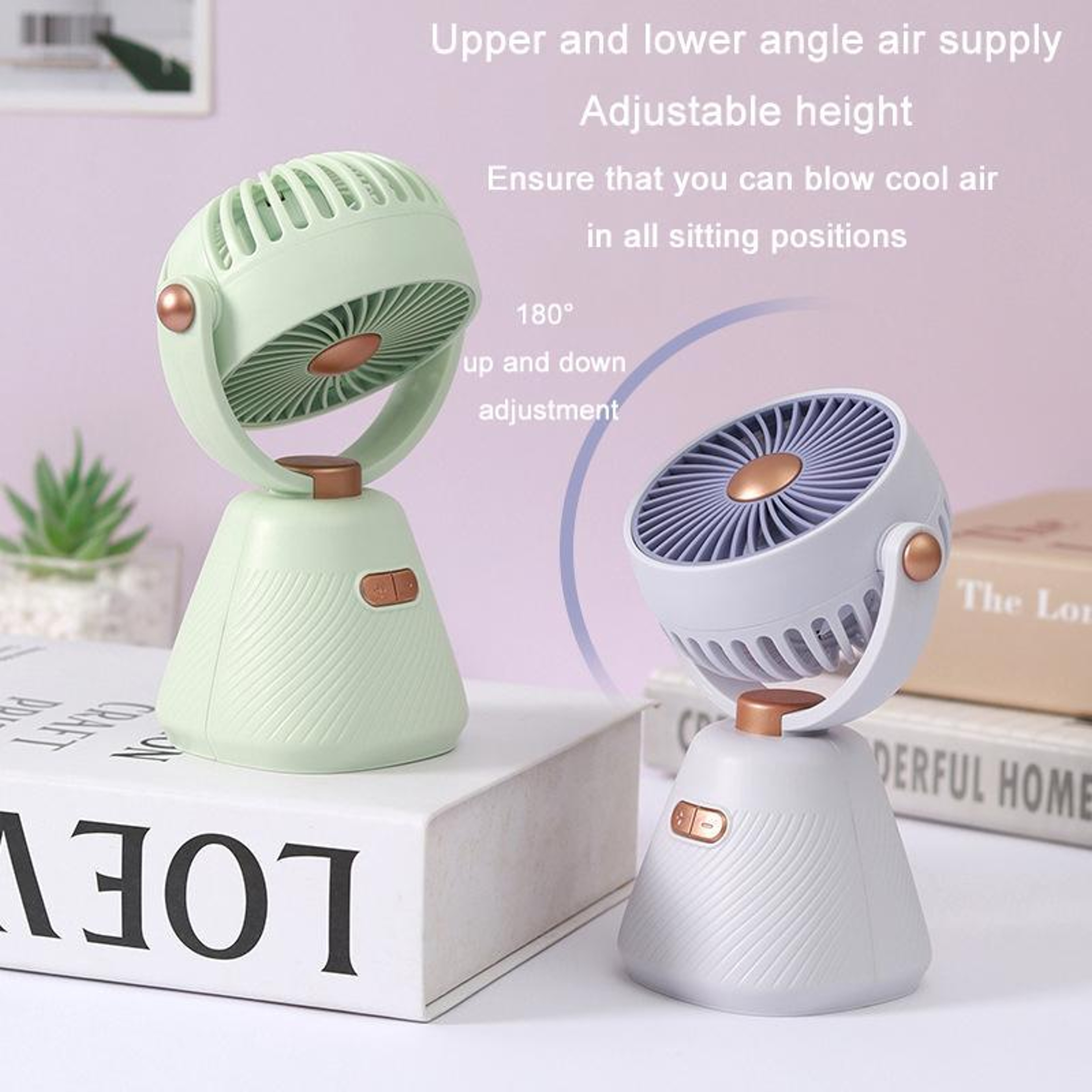 100 Speed Portable Desk Fan USB Rechargeable Mini Fan With Adjustable Angle For Office Bedroom And  3