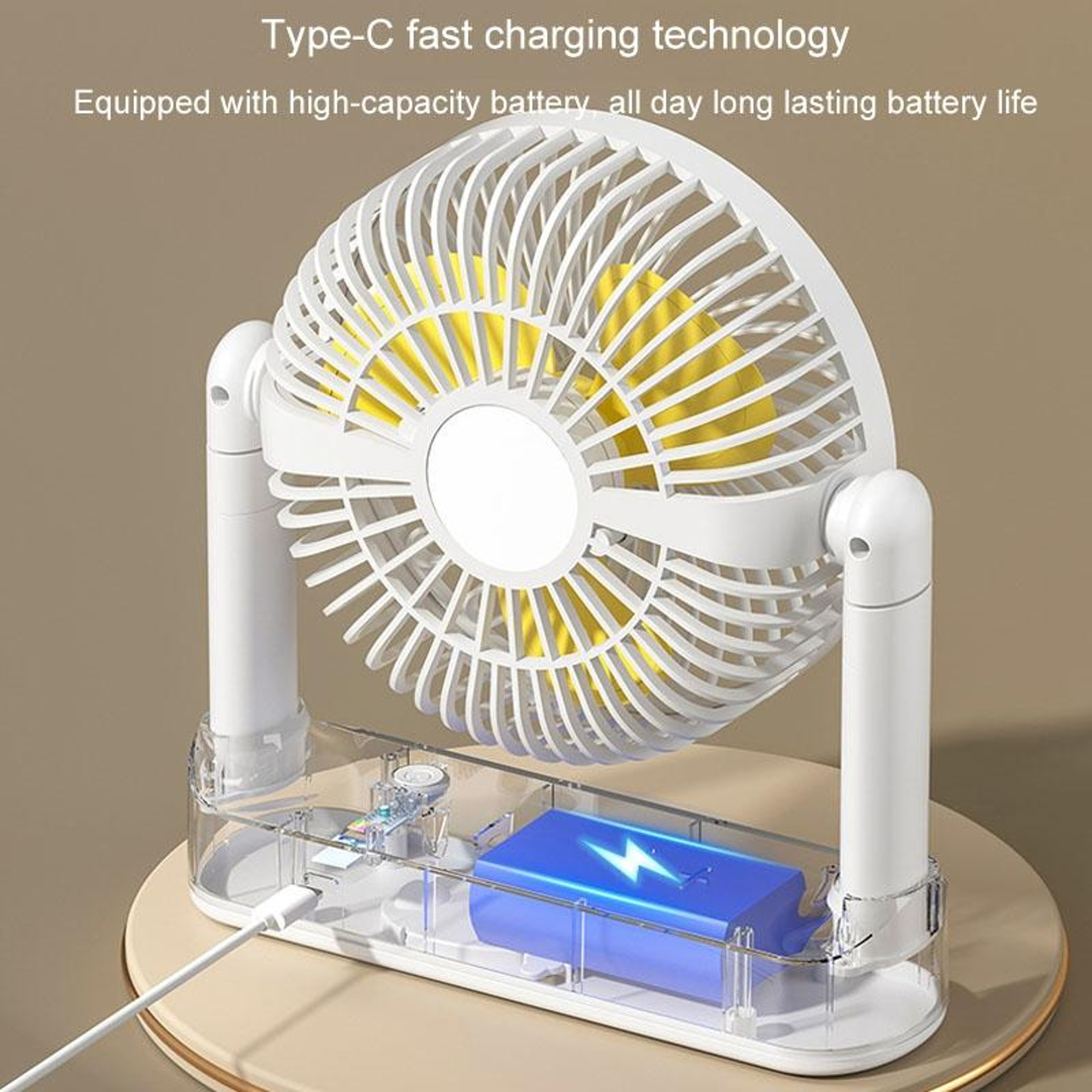 Portable USB Fan Retractable Desk Fan With 180 Degree Adjustable Airflow For Home Office Camping 9