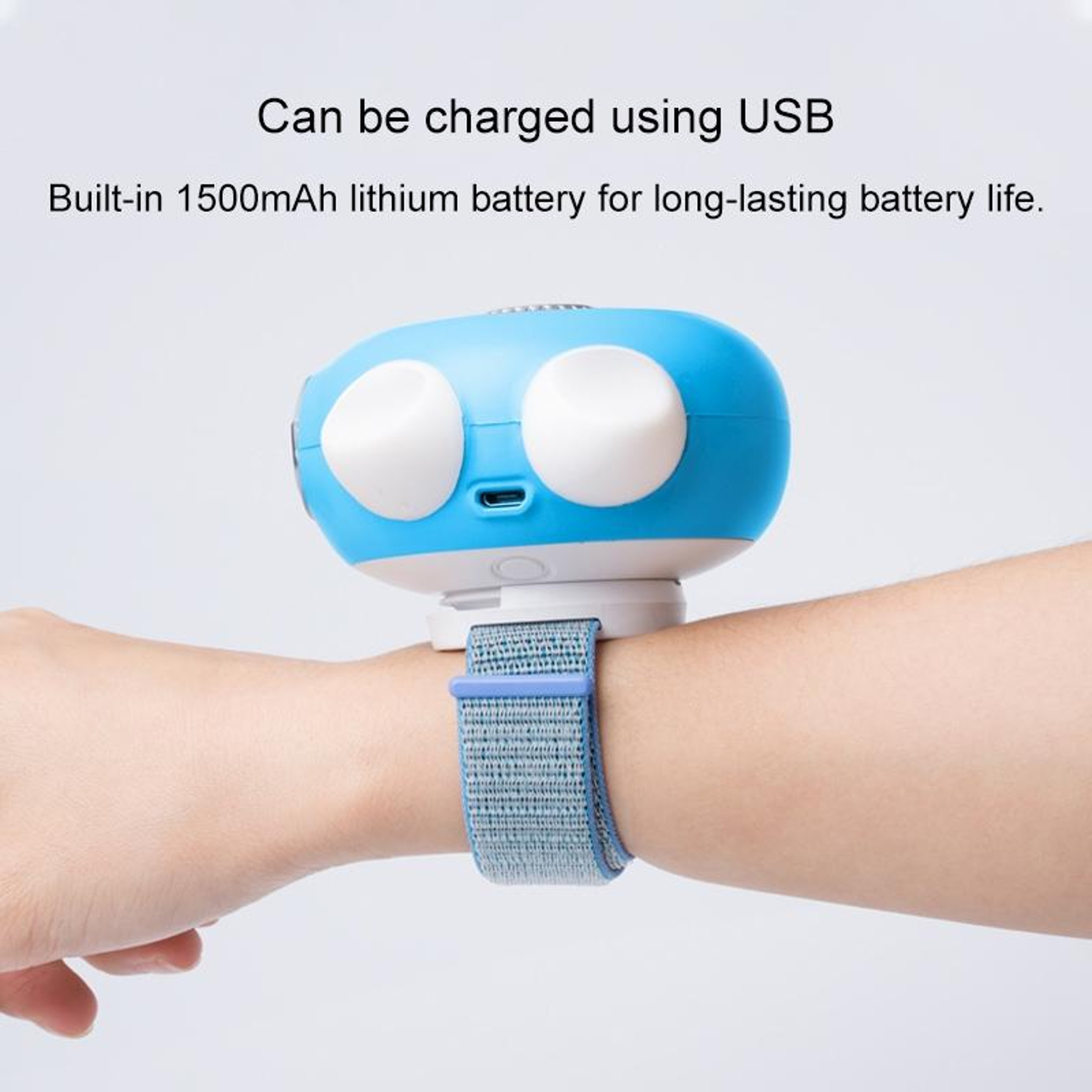 Portable Wearable Fan USB Rechargeable Wristband Cooling Fan With 3 Speed Personal Air Cooler 5