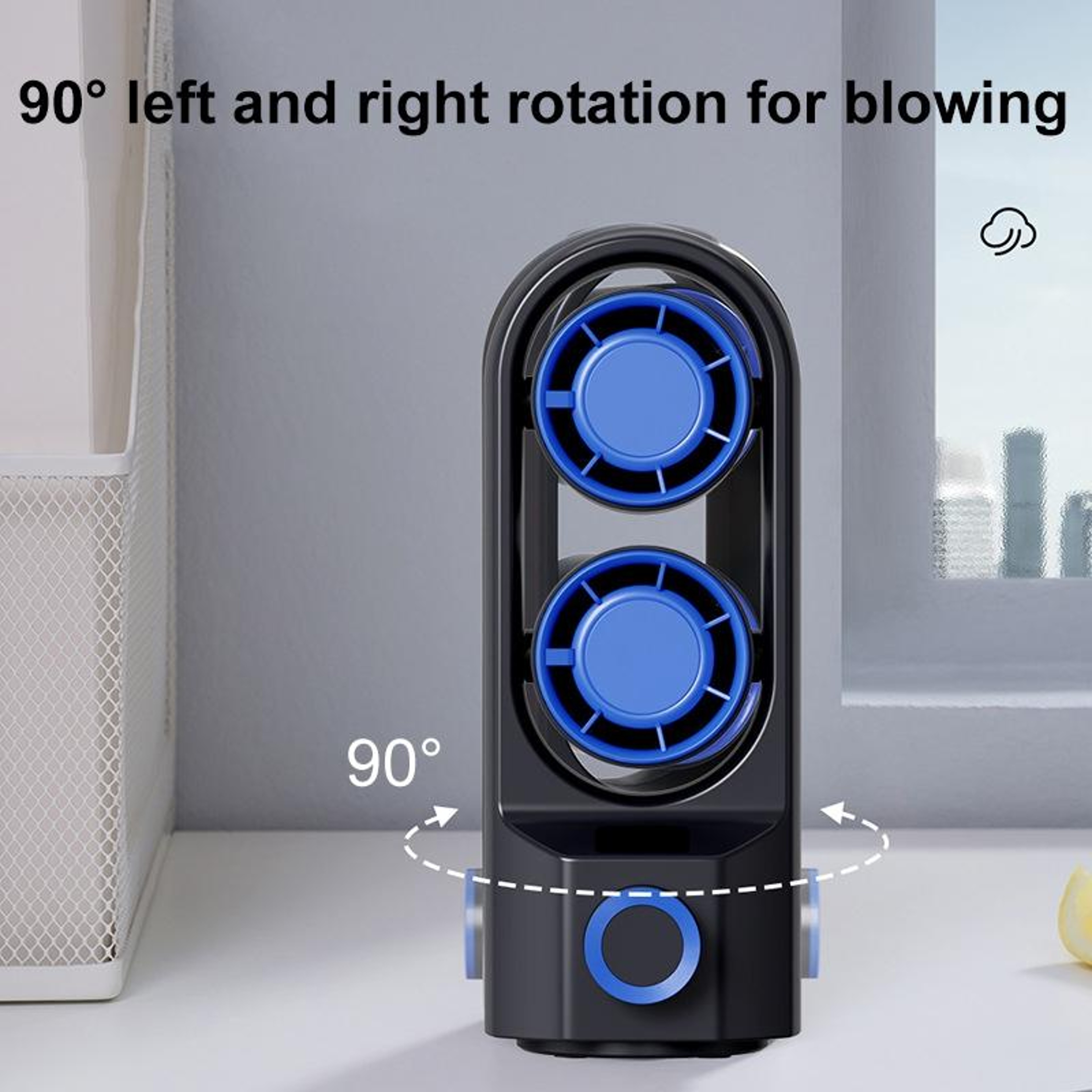 Smart Desk Tower Fan With Digital Display 100 Speed Rechargeable Oscillating Portable Cooling Fan 1