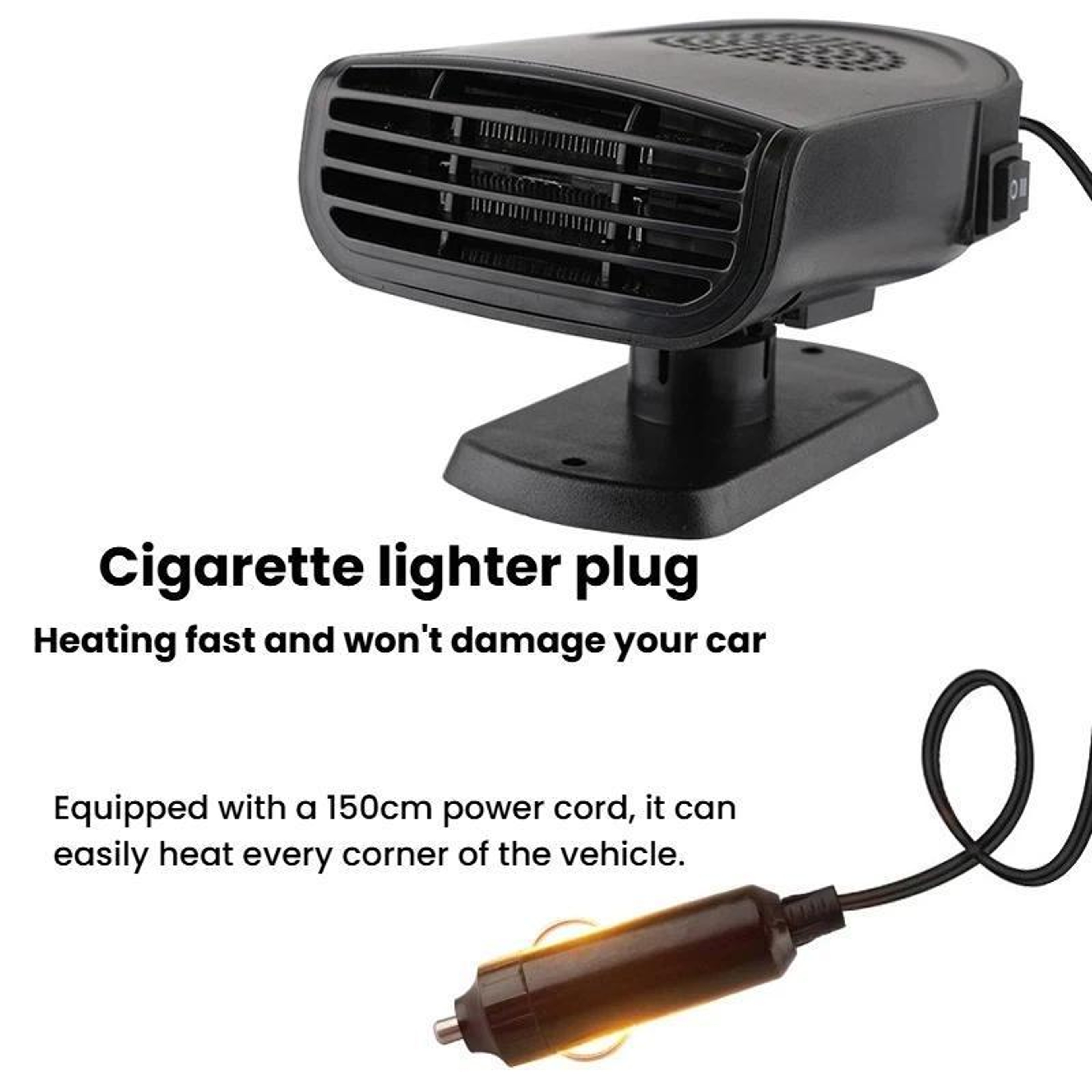 150W Car Heater And Car Defroster Portable Heating Cooling Fan For Fast Windshield Demisting 6