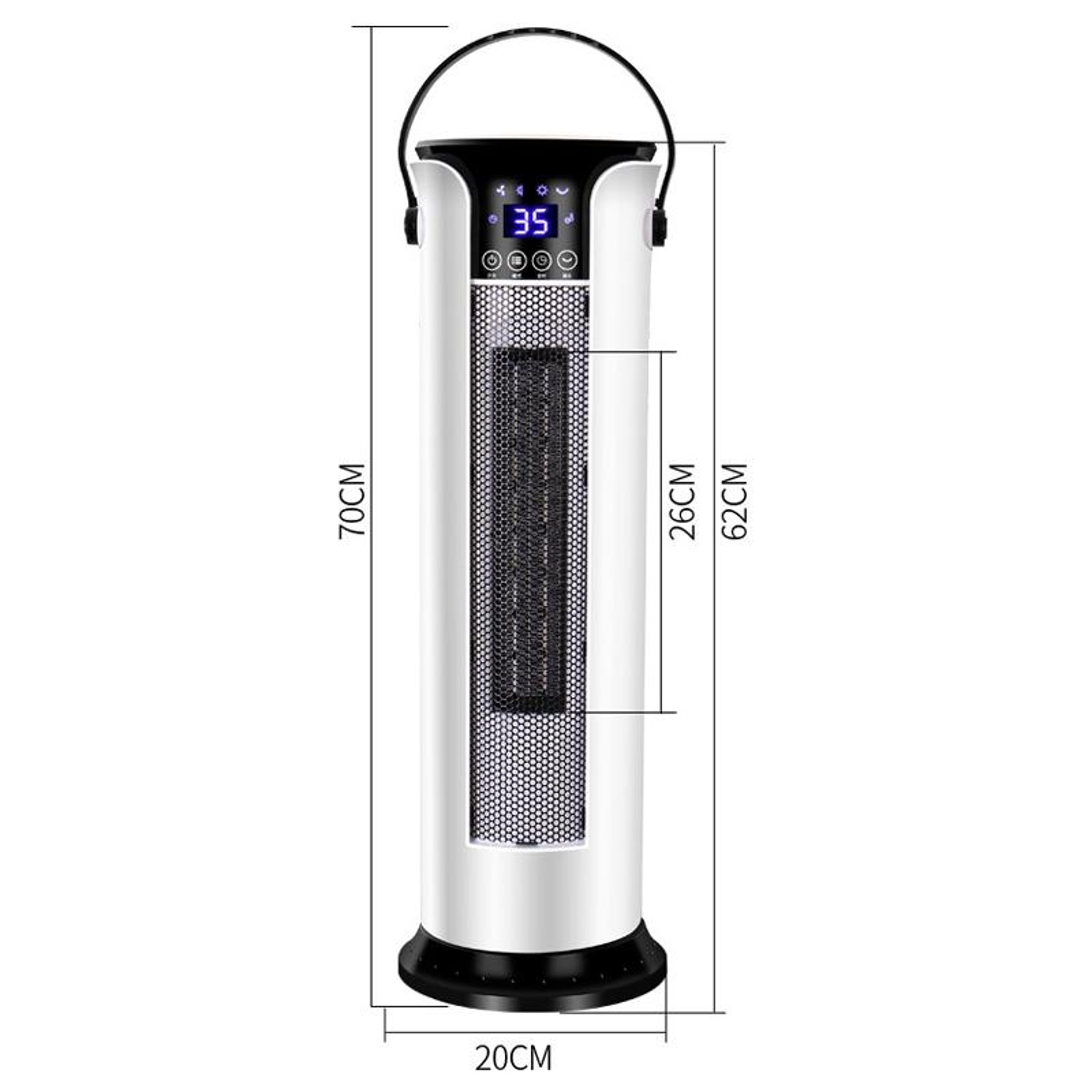 PTC Ceramic Heater Tower Fan Heater With Remote Control Oscillating Electric Space Heater 6
