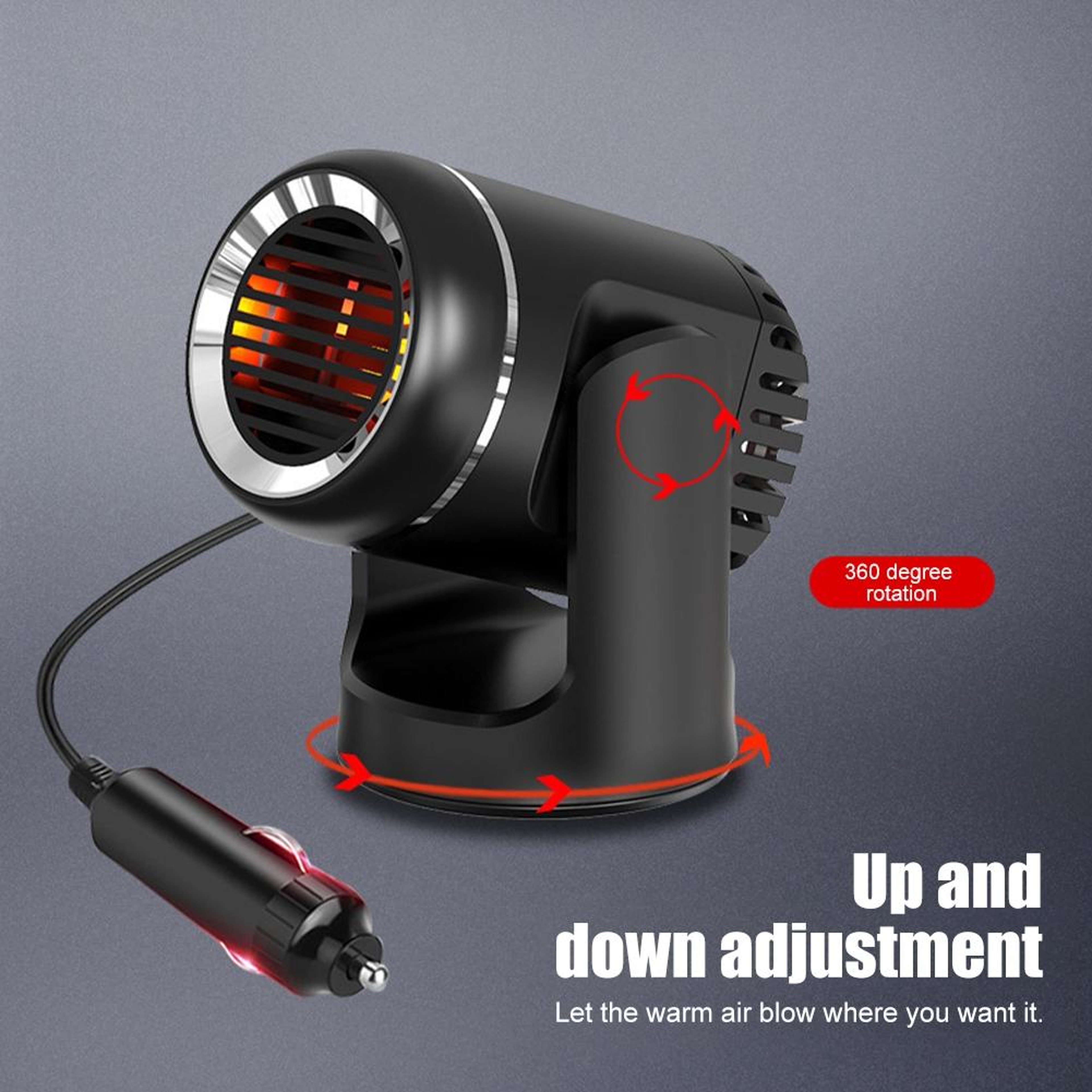 130W Car Heater Fan With Windshield Defroster Dual Heating And Cooling 12V Portable Car Defogger 1