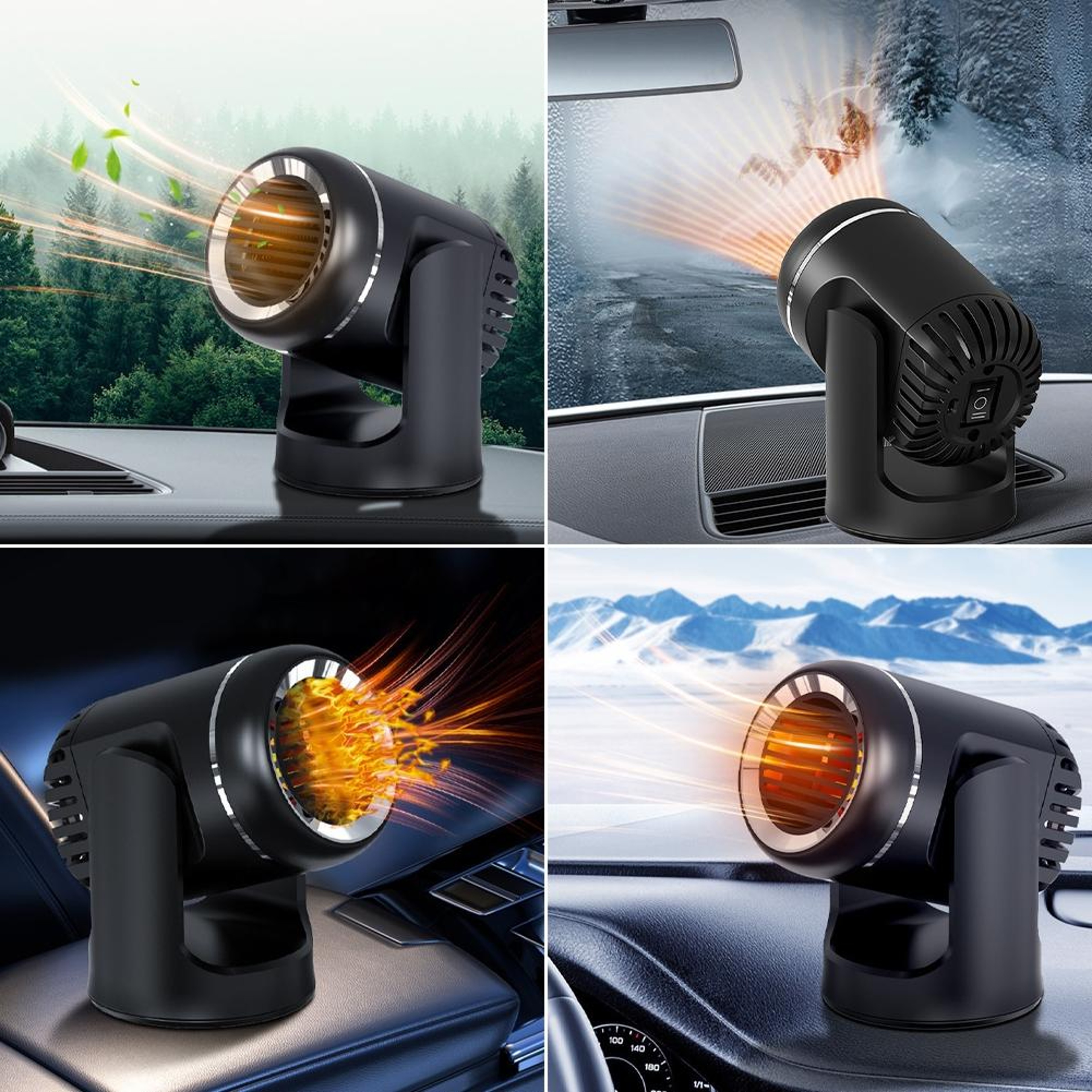 130W Car Heater Fan With Windshield Defroster Dual Heating And Cooling 12V Portable Car Defogger 4