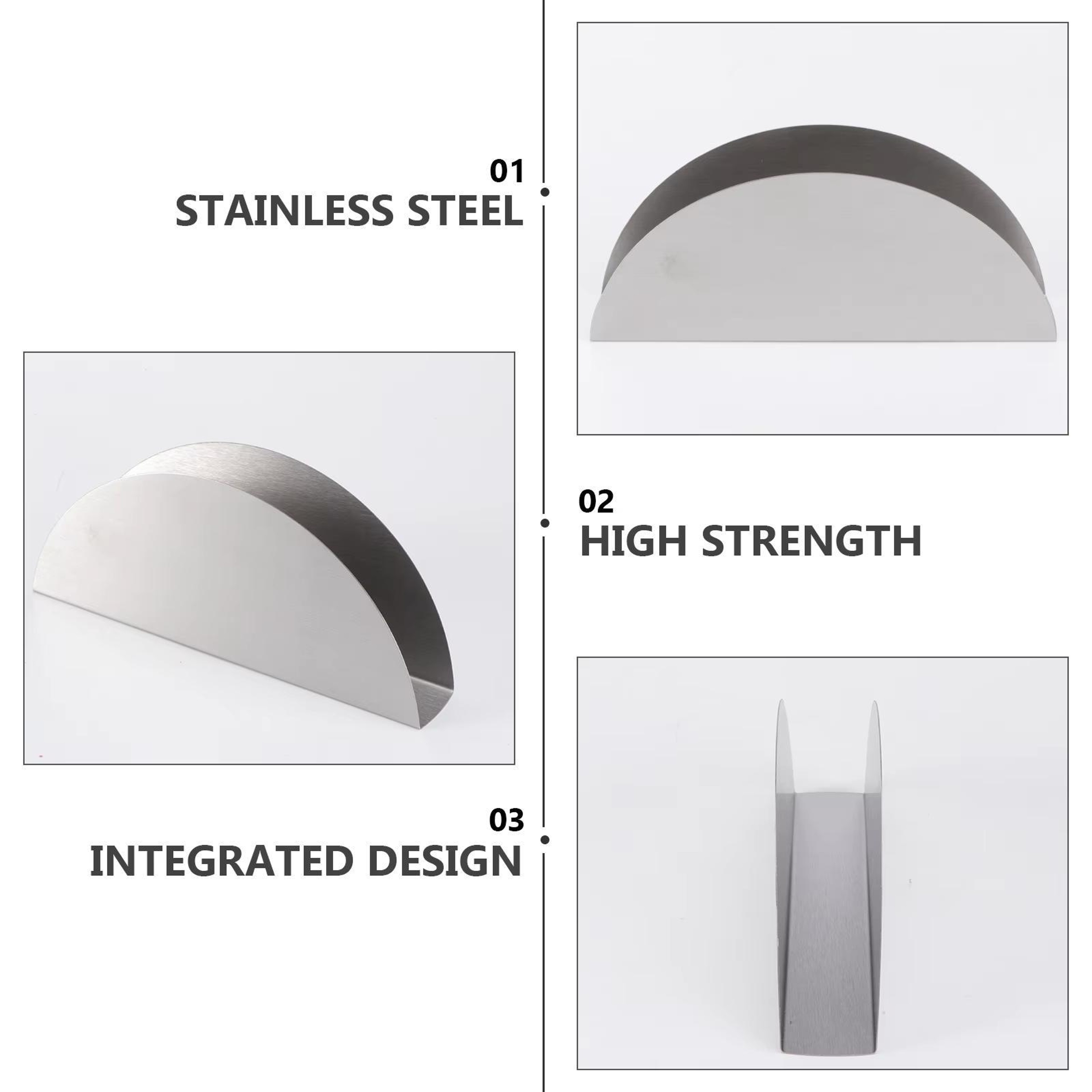 2PCS Stainless Steel Napkin Holder Fan Shaped Table Napkin Holder For Kitchen Dining Table 4