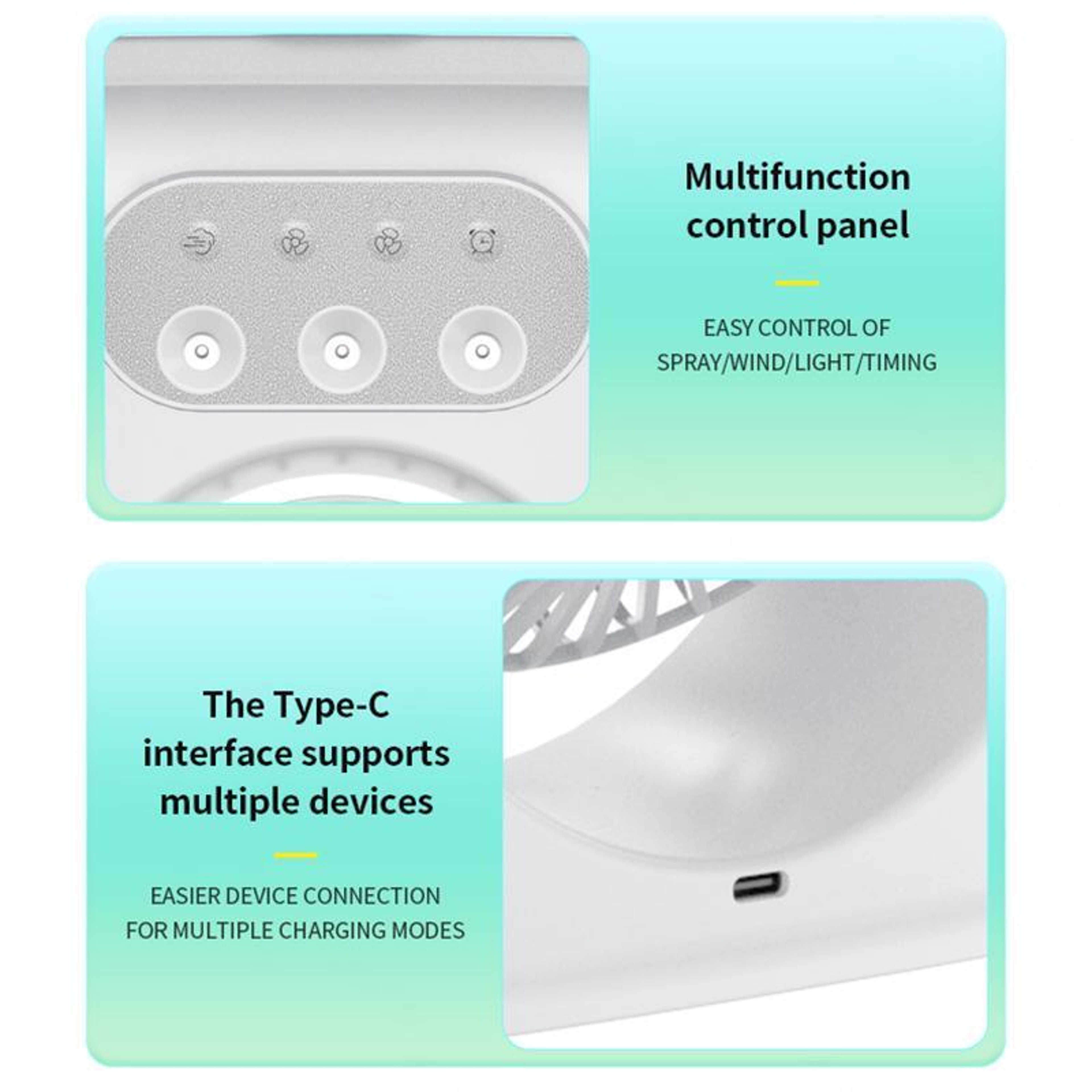 Dual Head Mist Fan With Portable Air Cooler And Humidifier For Powerful Personal Cooling 12