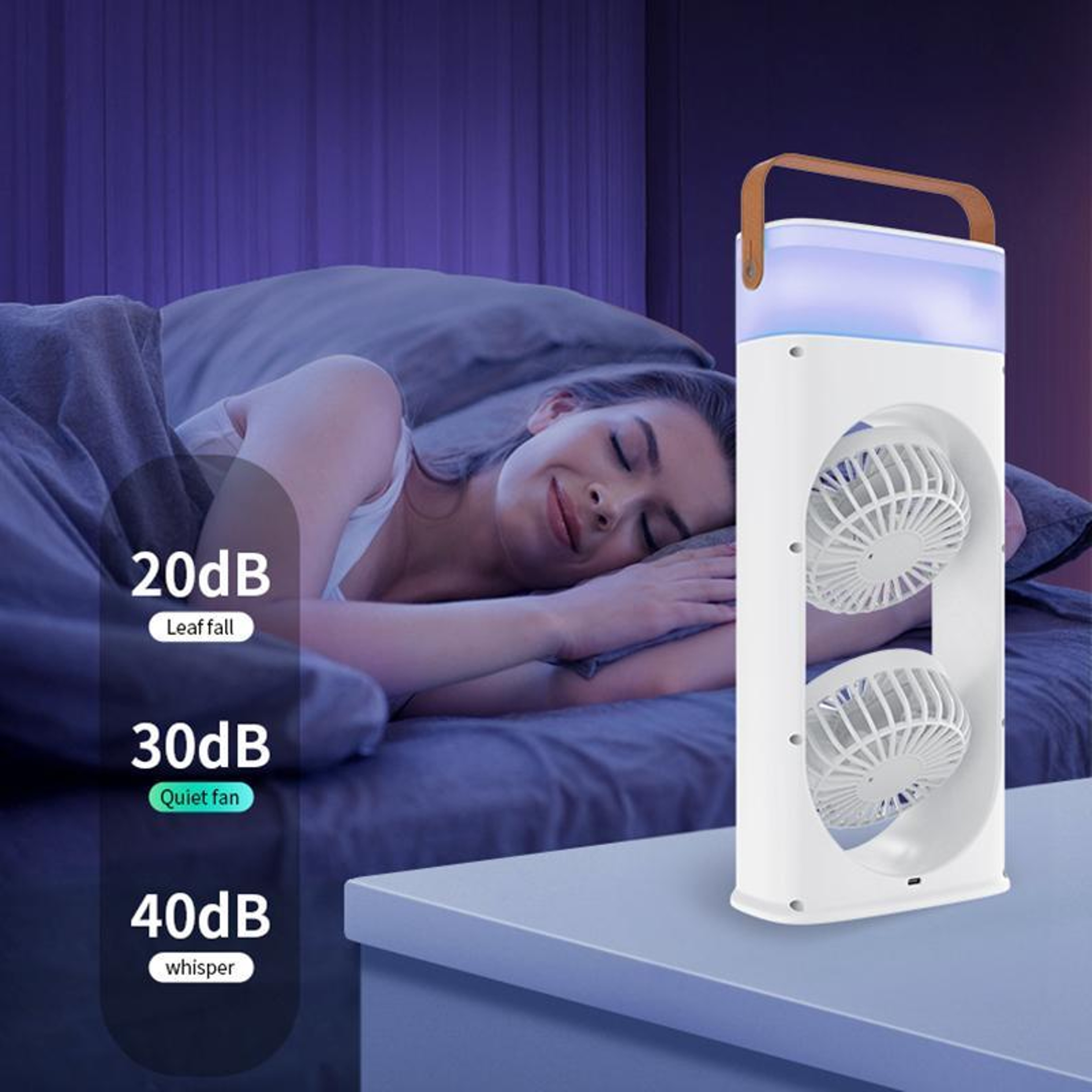 Dual Head Mist Fan With Portable Air Cooler And Humidifier For Powerful Personal Cooling 8