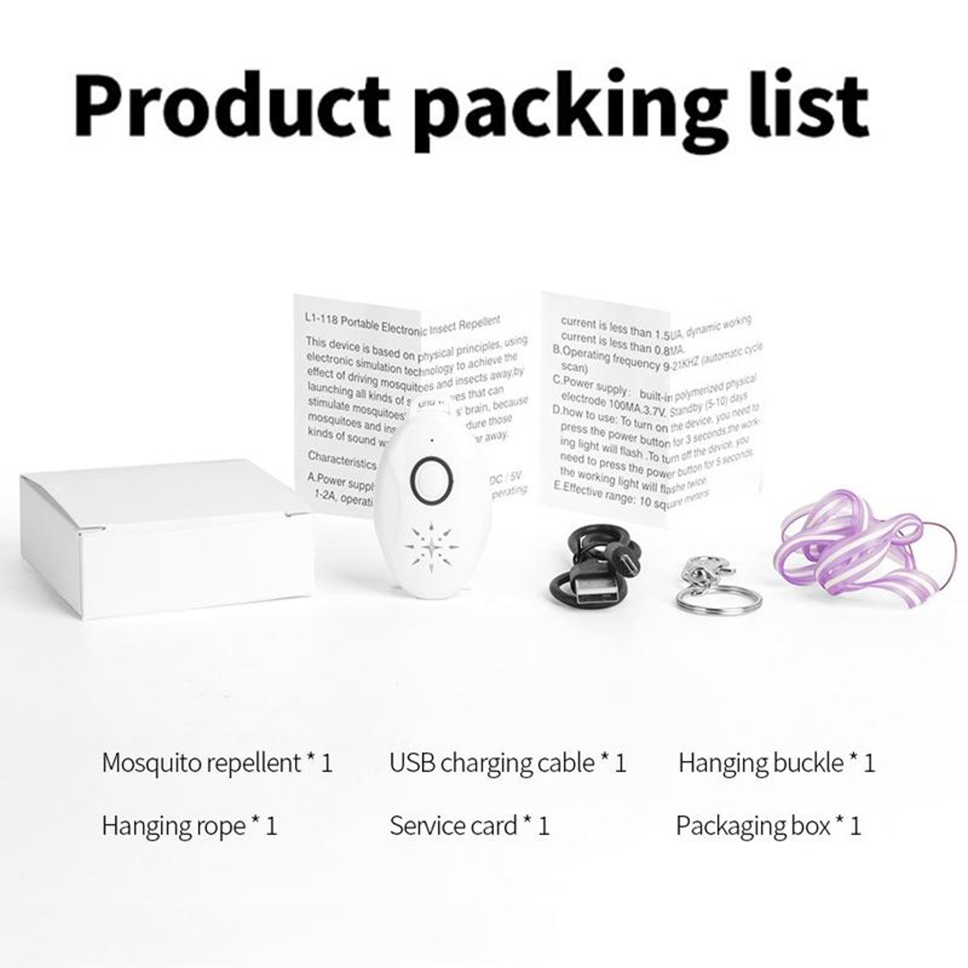 Portable USB Rechargeable Mosquito Repeller Ultrasonic Fly Repellent Device For Indoor Outdoor Trav 8