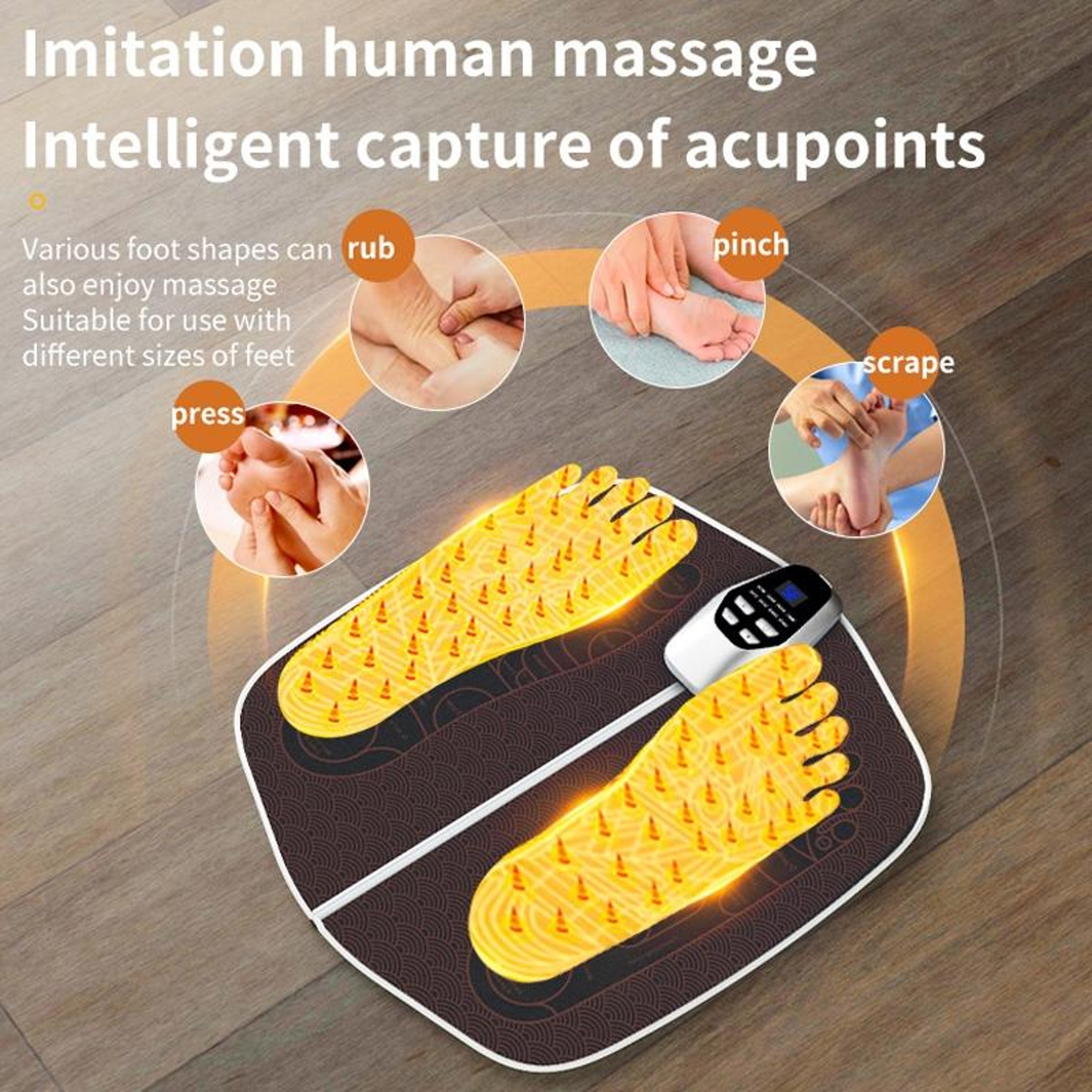 EMS Foot Massager Pad Foldable Foot Massage Mat With Remote Microcurrent Foot Massager 7