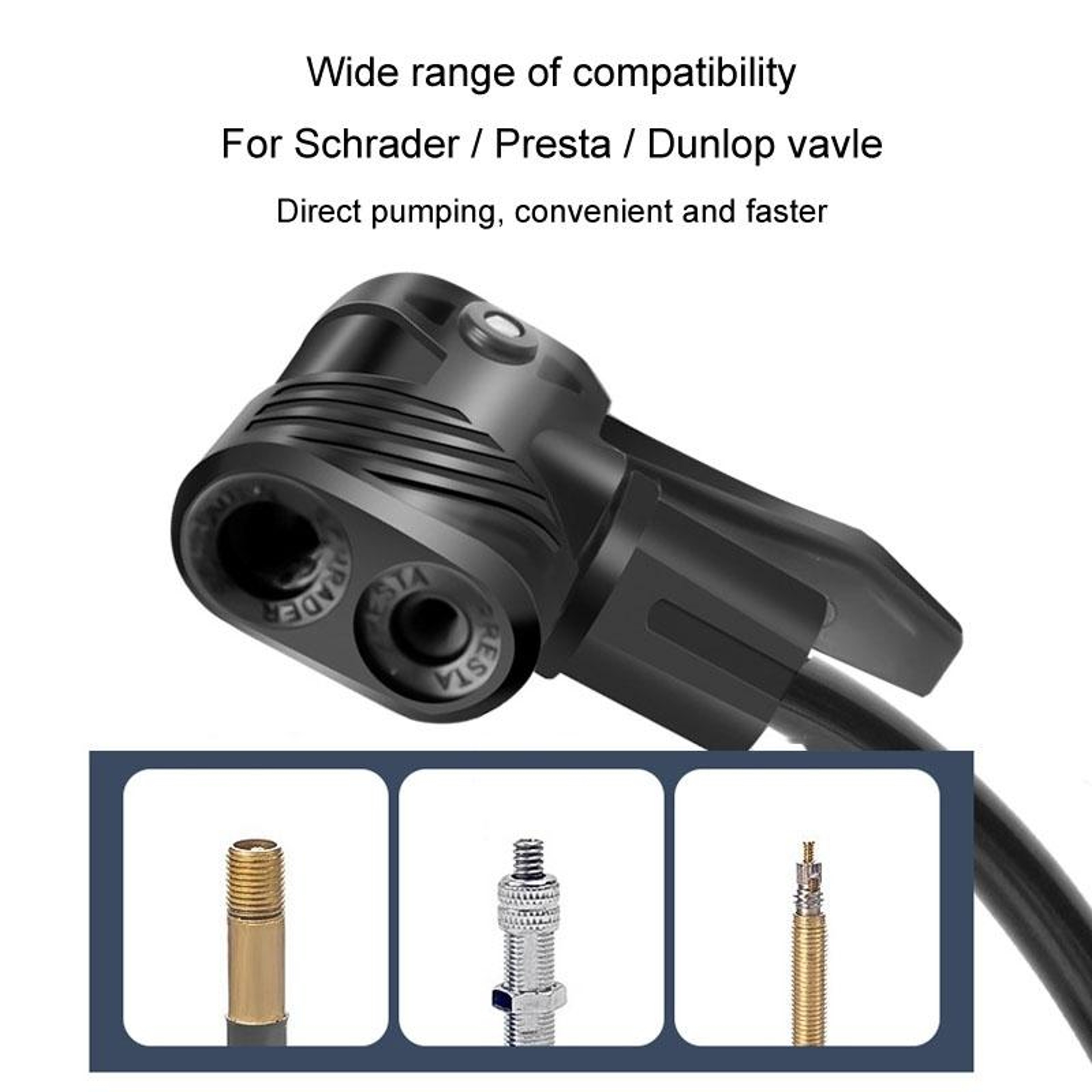 Portable Foot Tire Pump with Pressure Gauge for Car Motorcycle Bicycle Universal Valve Inflator – view 12