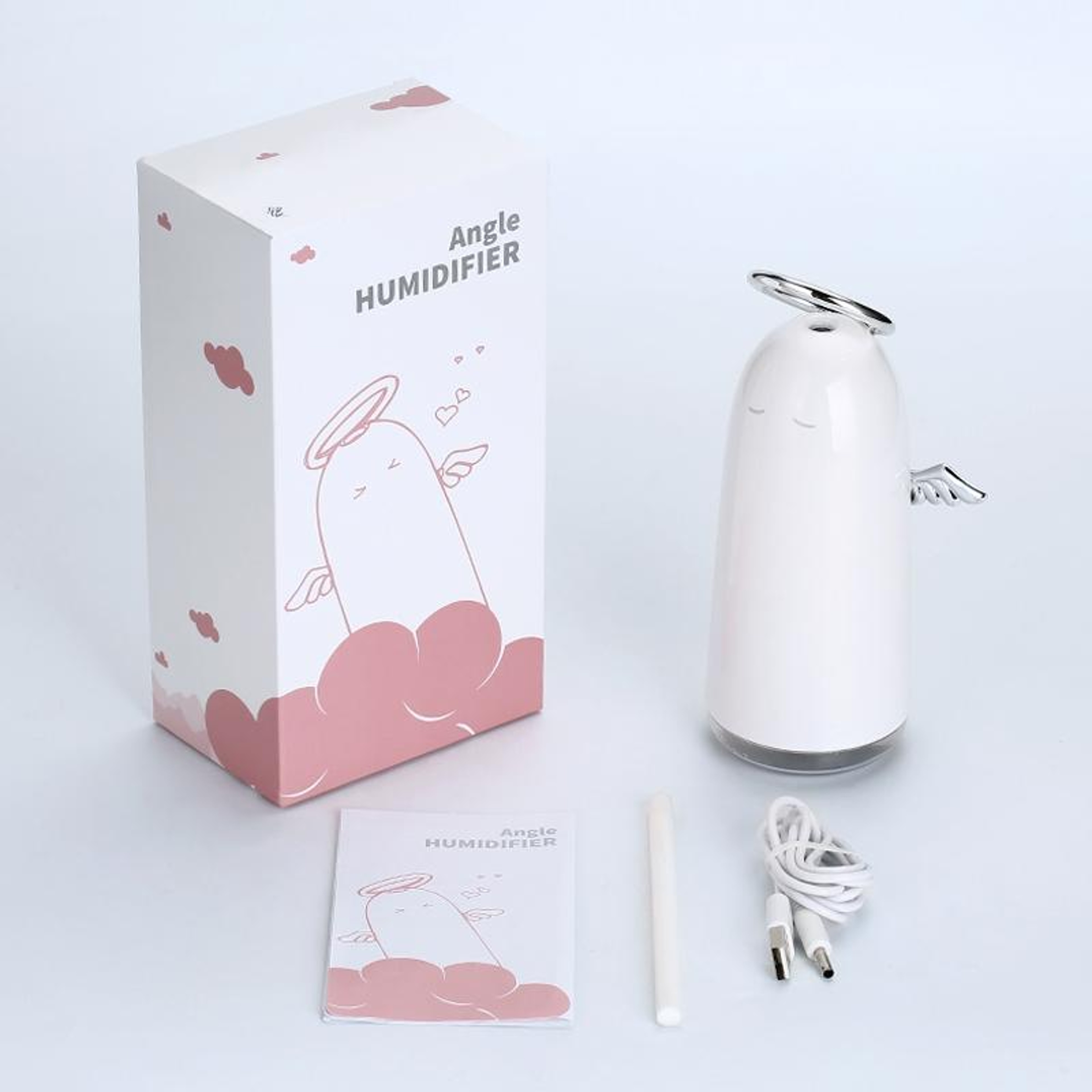 Mini Angel USB Humidifier Portable Cool Mist Humidifier With Colorful Night Light 13