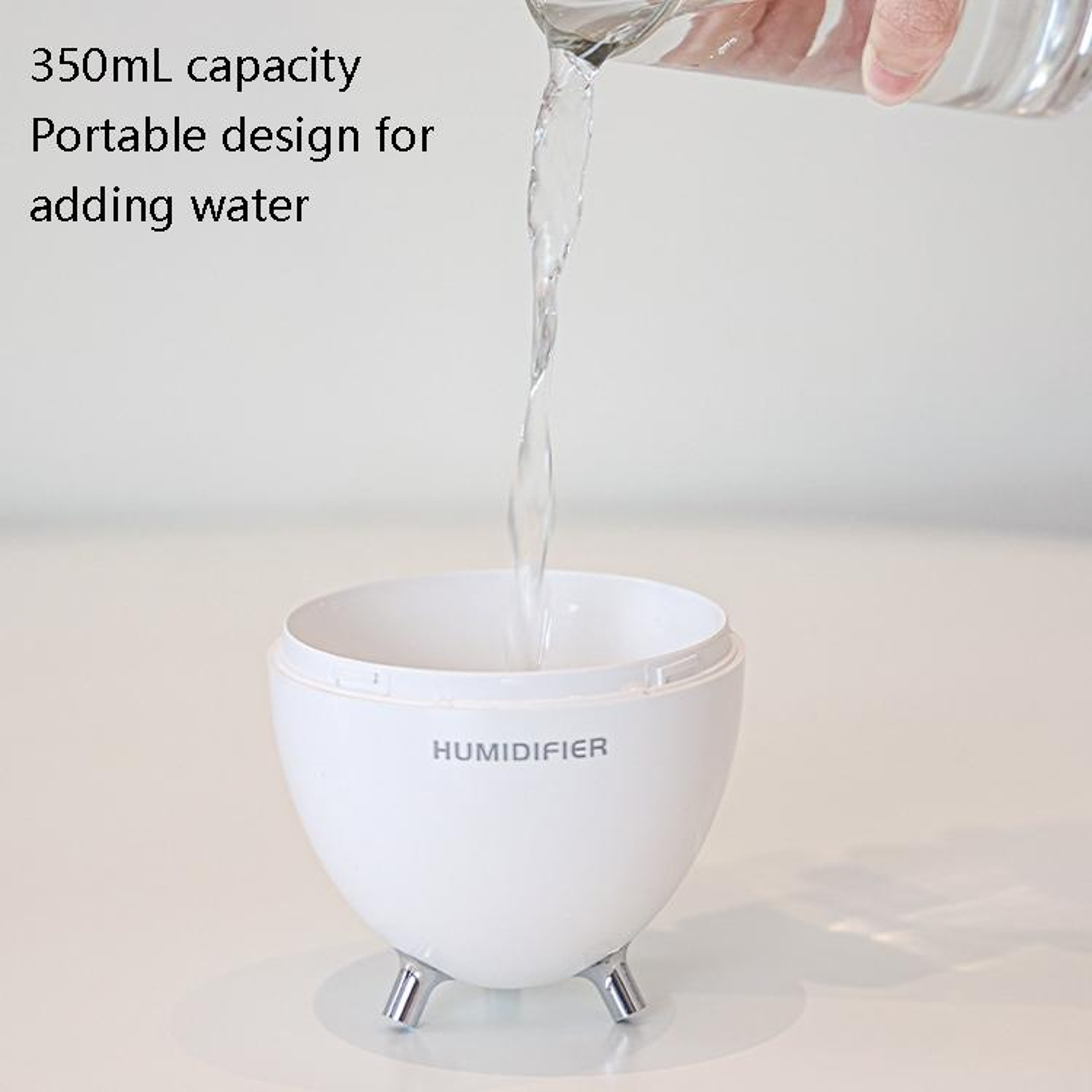 Mini USB Humidifier With Warm Night Light 350ml Cool Mist Bedroom Humidifier 2