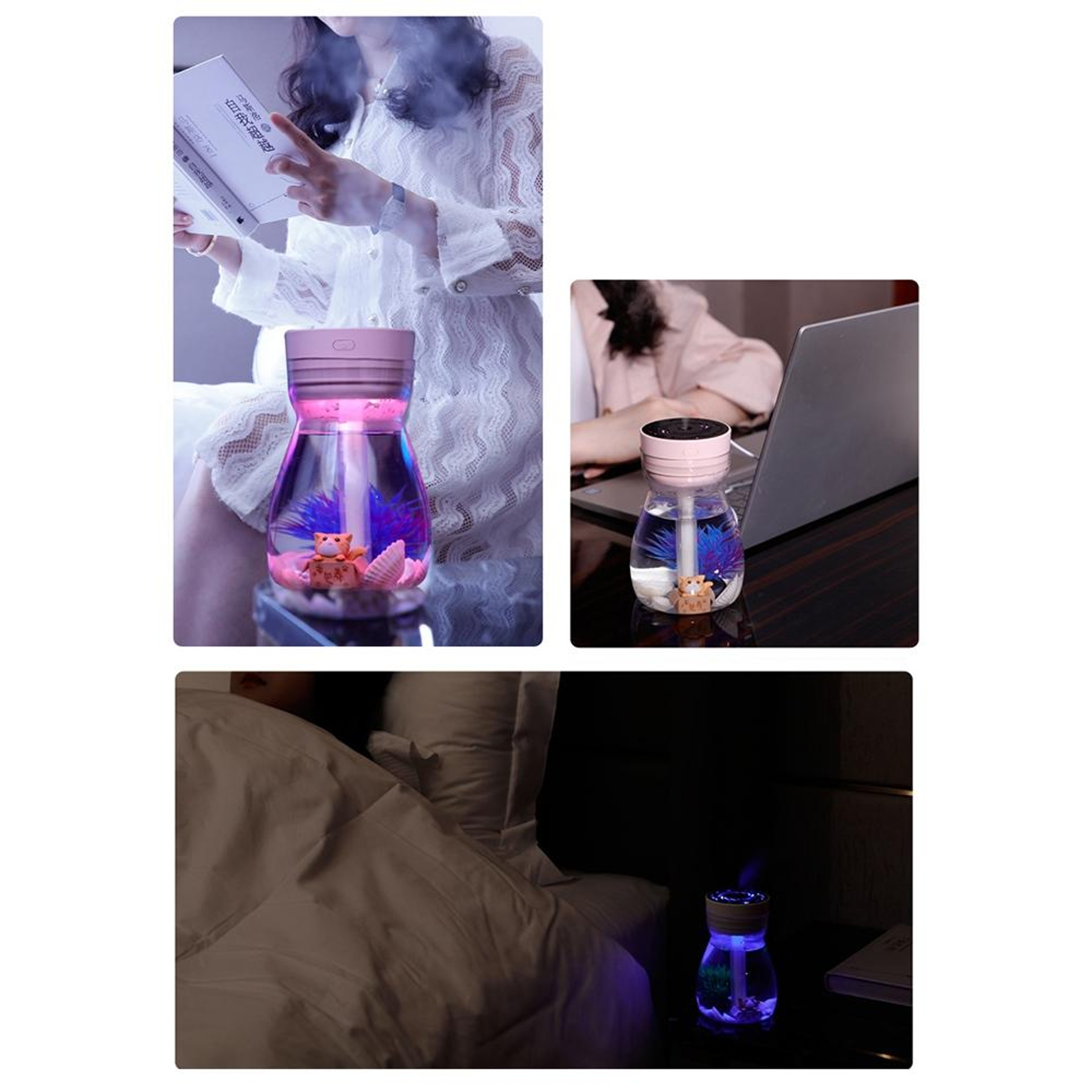 Mini USB Humidifier Portable Car Humidifier With Colorful Night Light And 380ml Water Tank 4