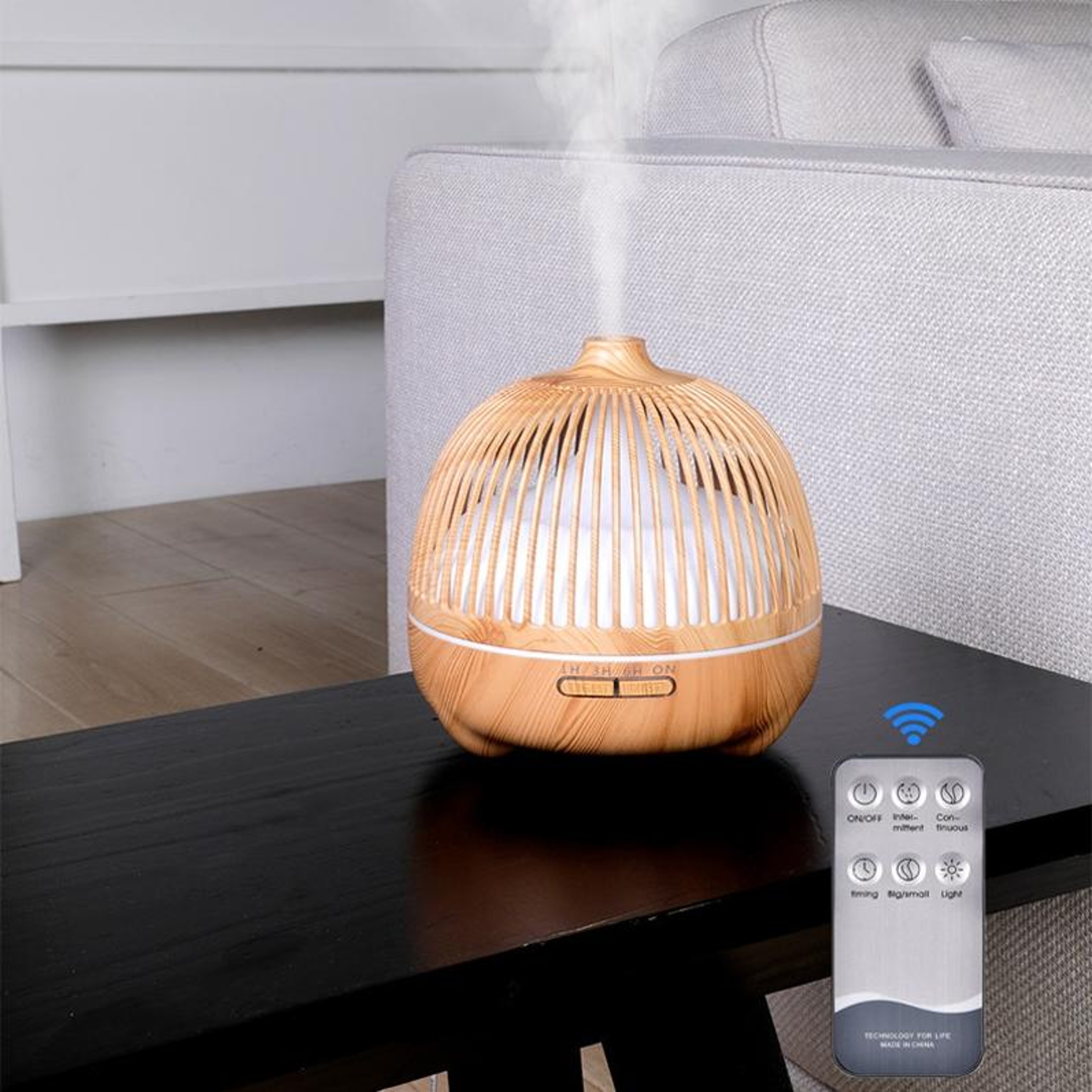 Bird Cage Aromatherapy Diffuser Ultrasonic Humidifier With LED Night Light And Remote Control 3