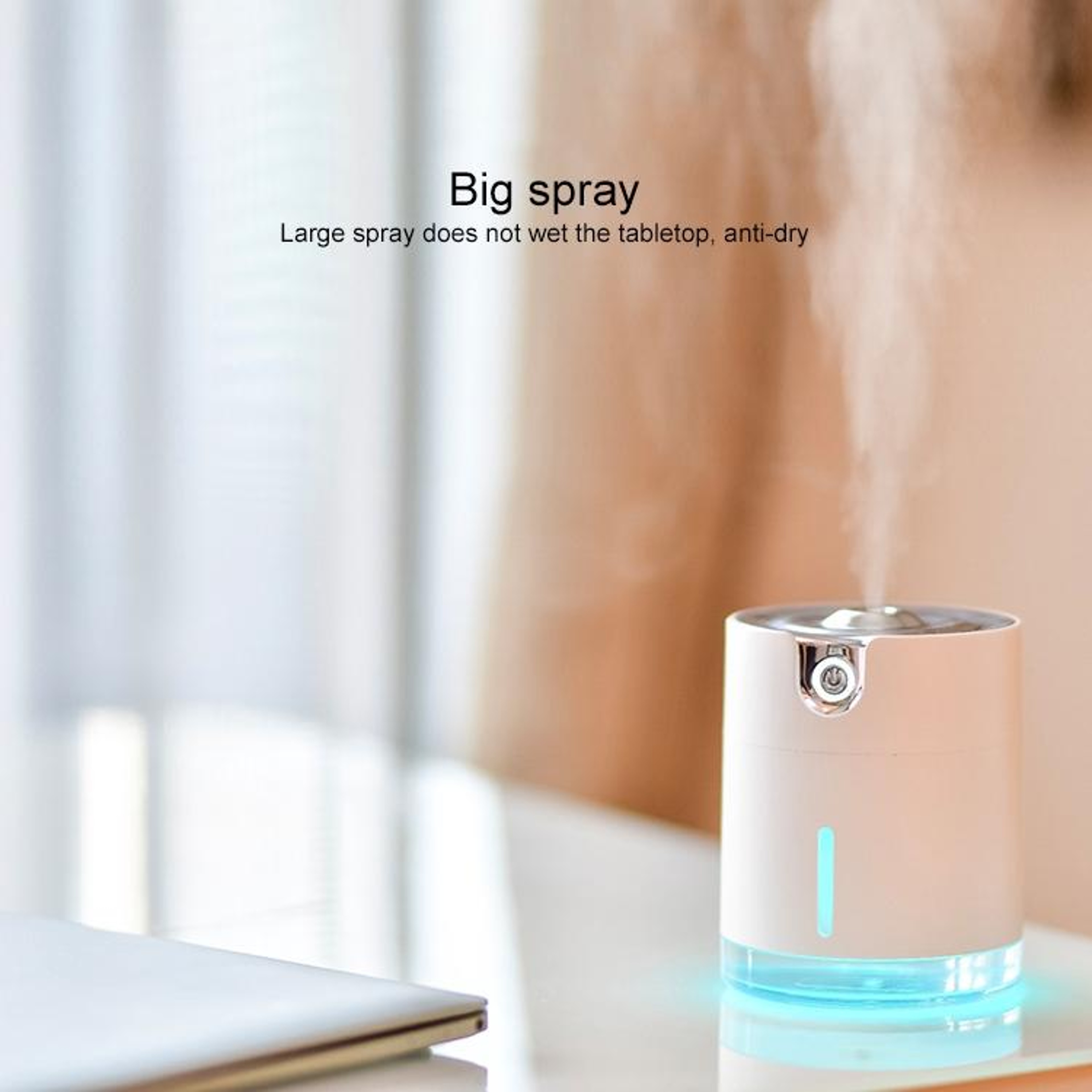 USB Humidifier Portable Cool Mist Humidifier With Water Ripple Effect Colorful Night Light 11